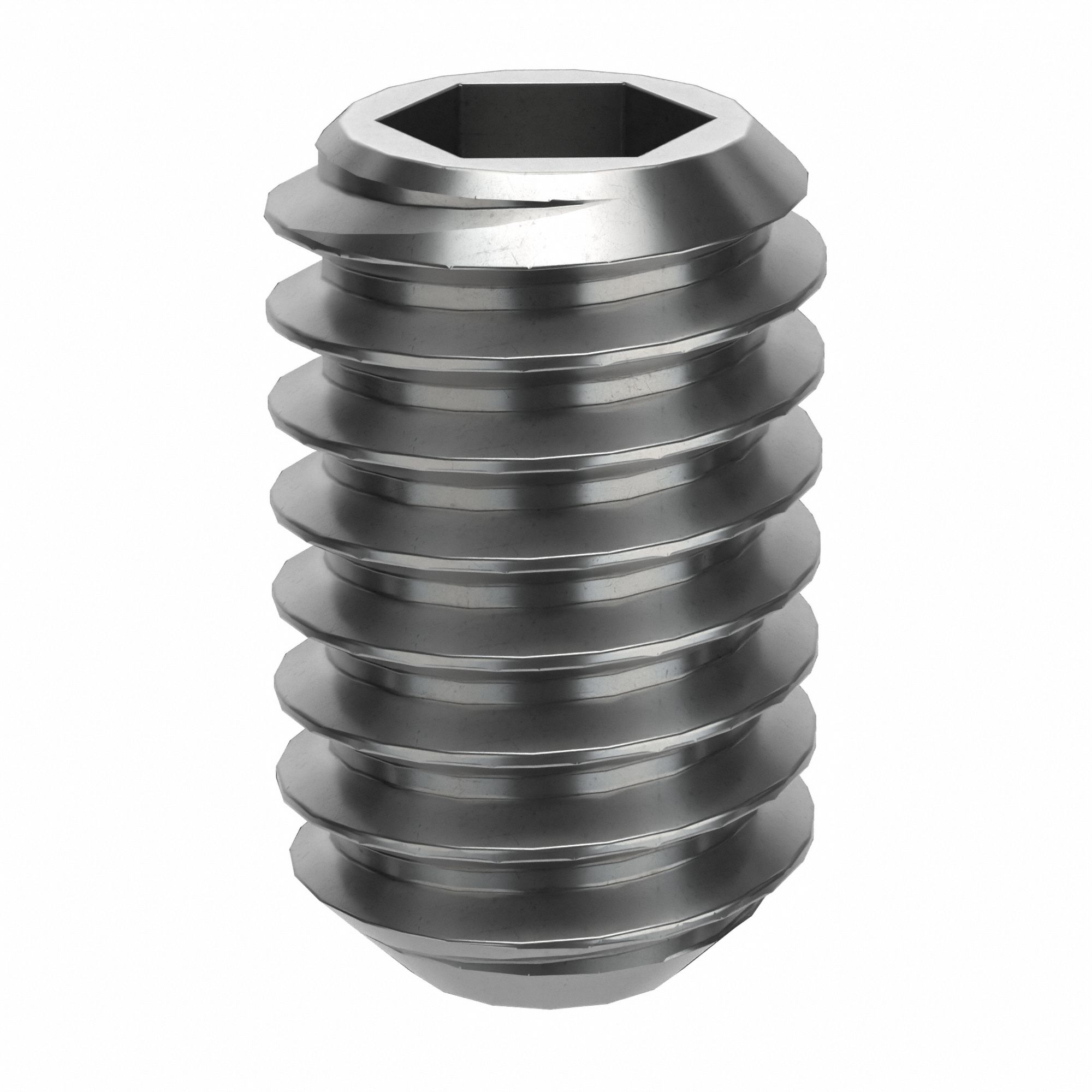 Socket Set Screw: M2.5x0.45 Thread Size, 4 mm Overall Lg, Flat pt, Stainless Steel, Plain, 100 PK