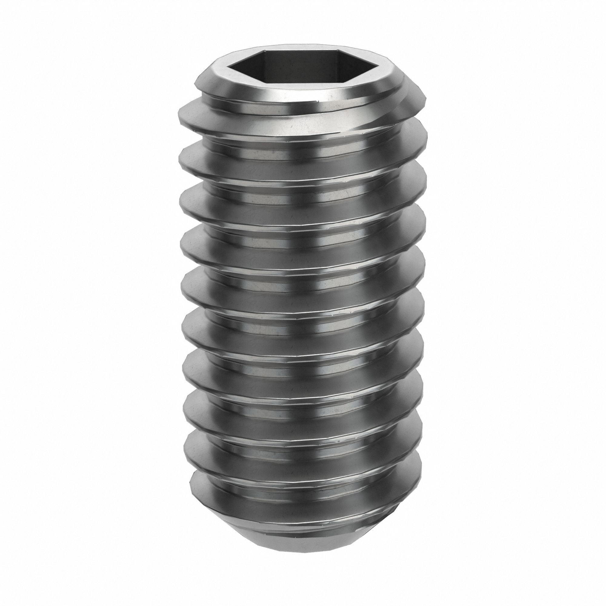 Socket Set Screw: M2.5x0.45 Thread Size, 5 mm Overall Lg, Flat pt, Stainless Steel, Plain, 100 PK