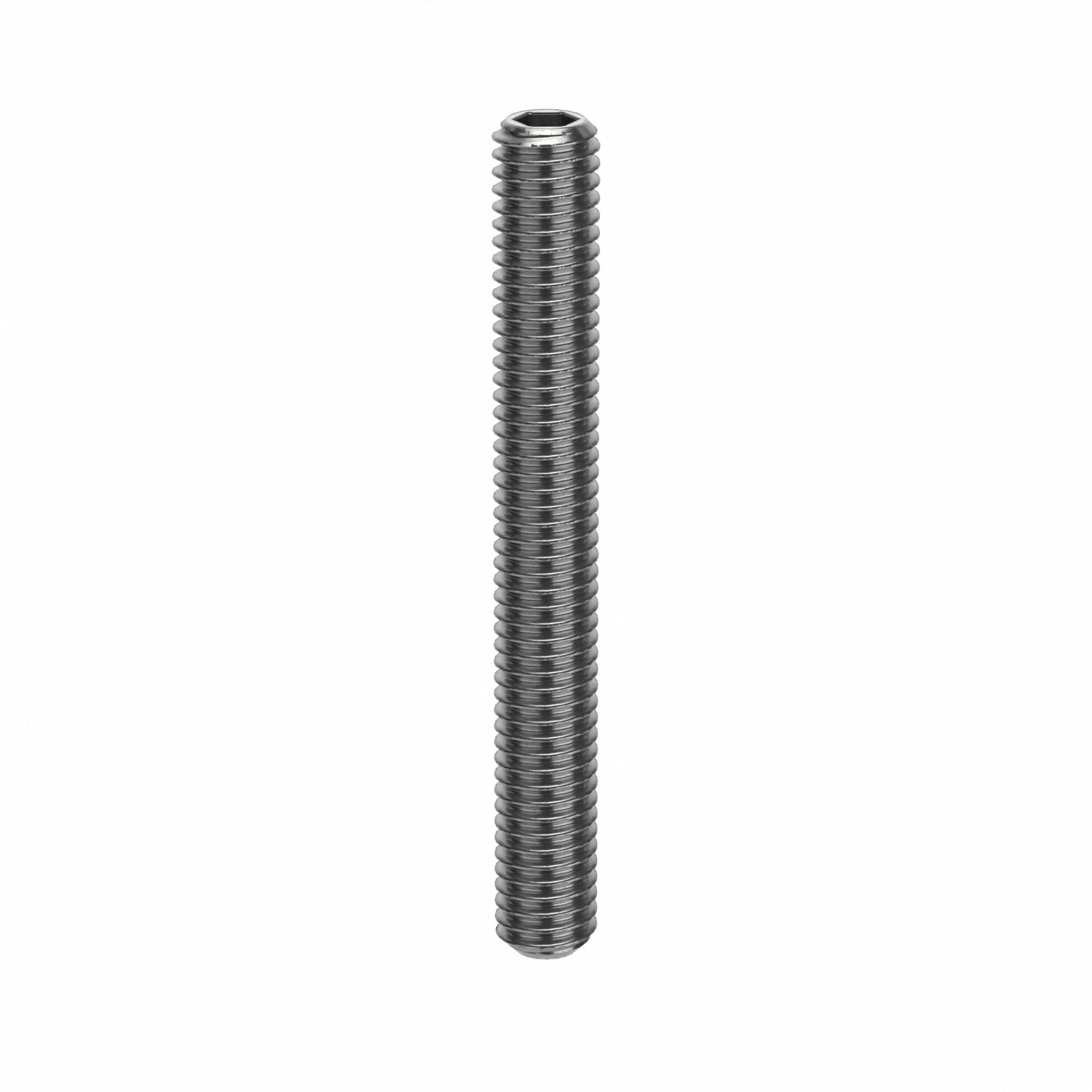 Socket Set Screw: M3x0.5 Thread Size, 25 mm Overall Lg, Flat pt, Stainless Steel, Plain, 100 PK