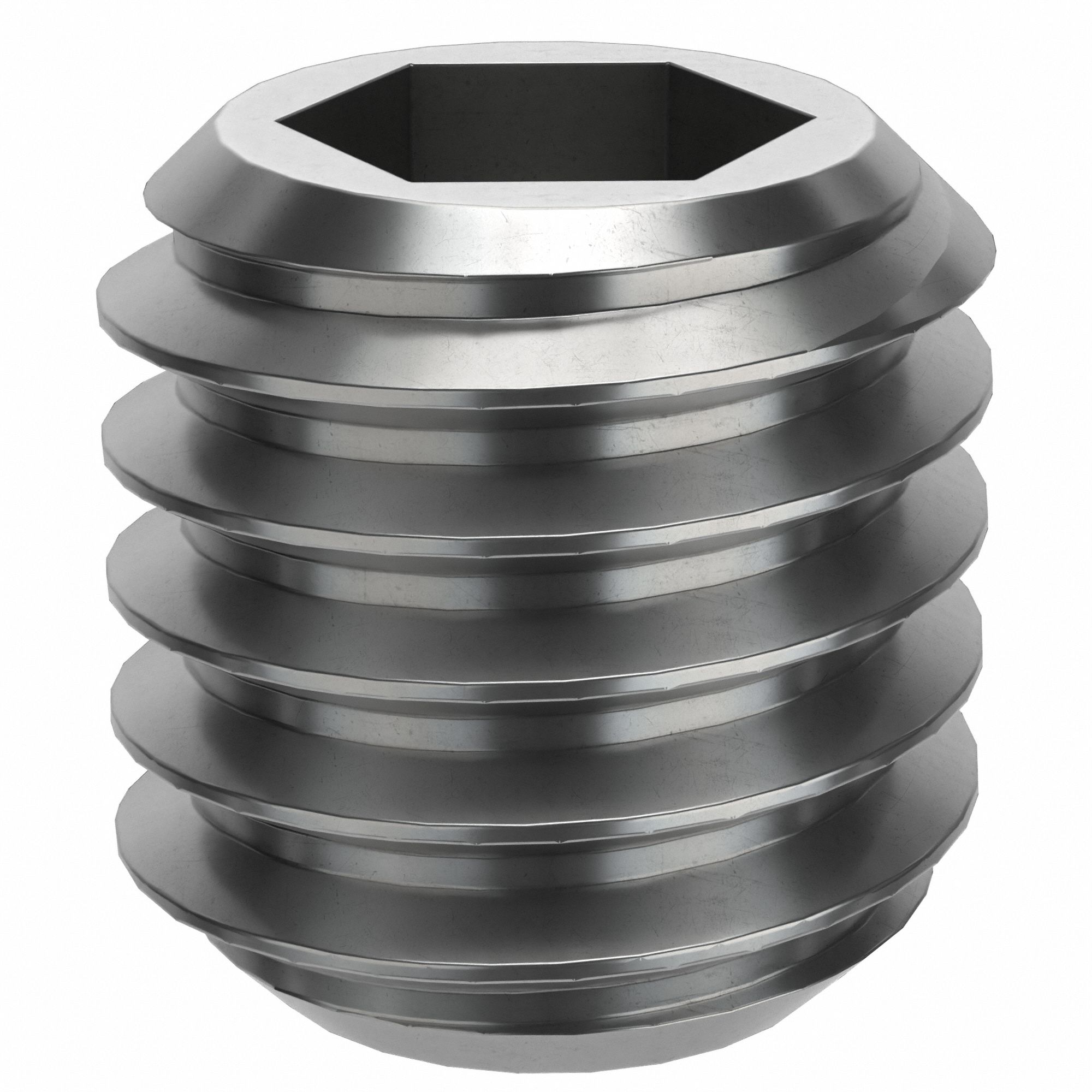 Socket Set Screw: M5x0.8 Thread Size, 5 mm Overall Lg, Flat pt, Stainless Steel, Plain, 100 PK