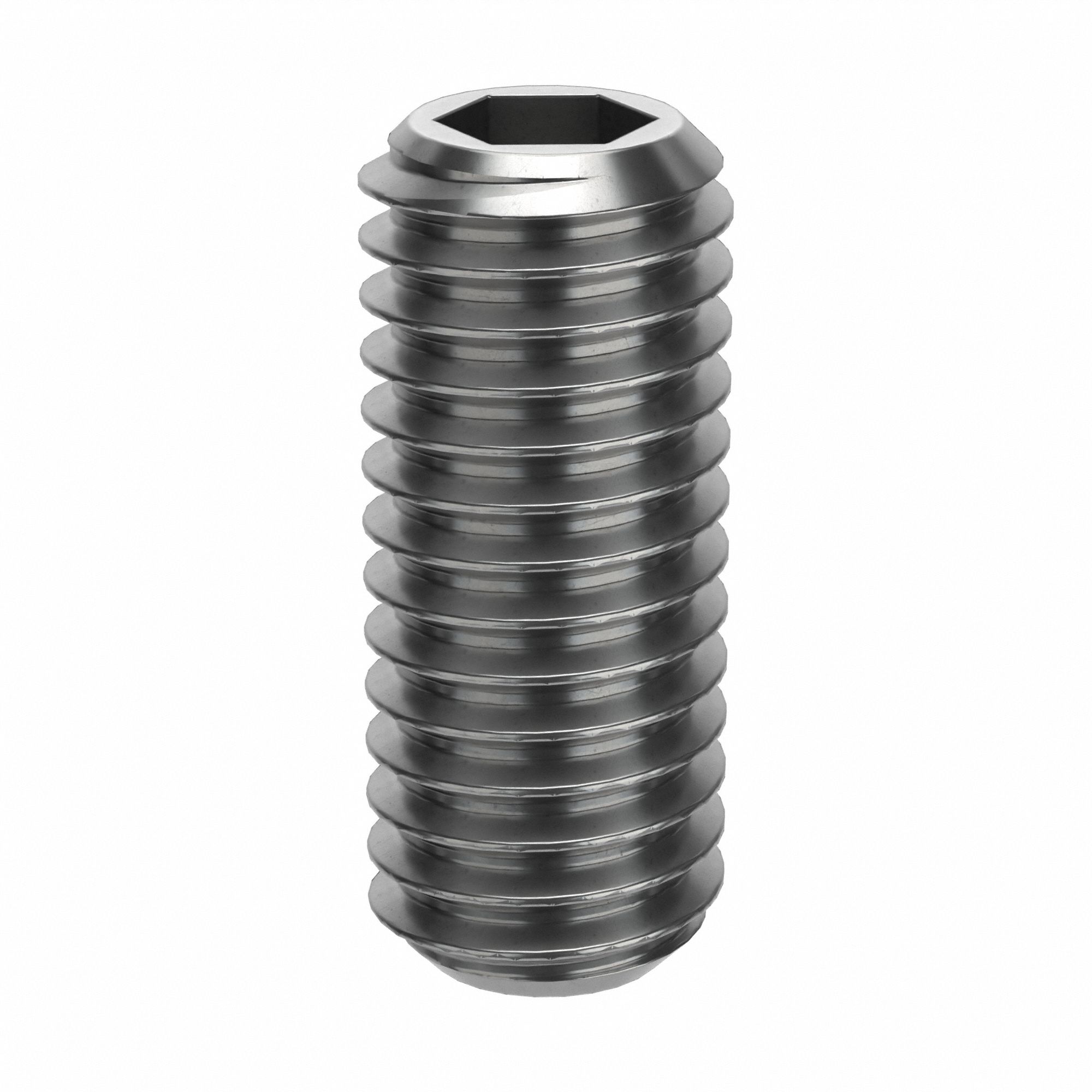 Socket Set Screw: M5x0.8 Thread Size, 12 mm Overall Lg, Flat pt, Stainless Steel, Plain, 100 PK