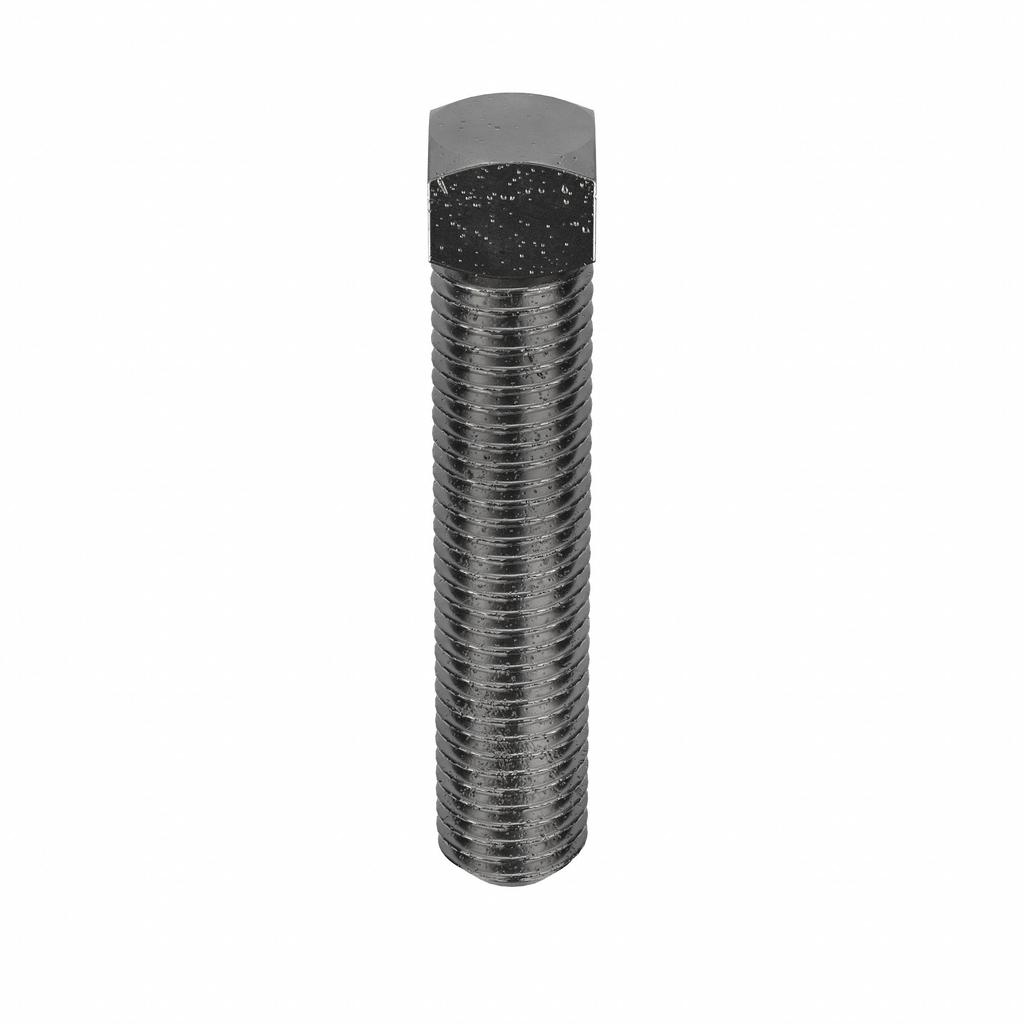 Socket Set Screw: 3/4"-10 Thread Size, 4 in Overall Lg, Cup pt, Steel, Plain, External Square, 5 PK