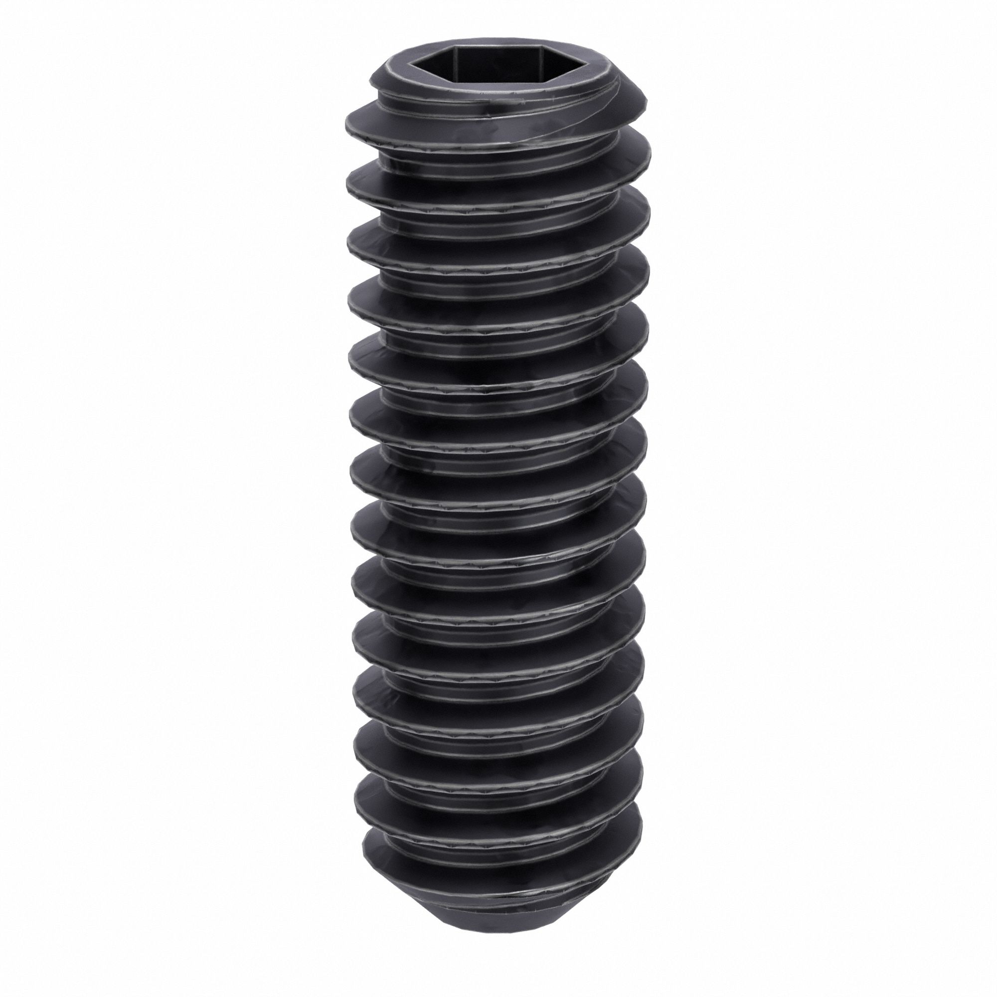 Socket Set Screw: #5-40 Thread Size, 3/8 in Overall Lg, Flat pt, Alloy Steel, Black Oxide, 100 PK