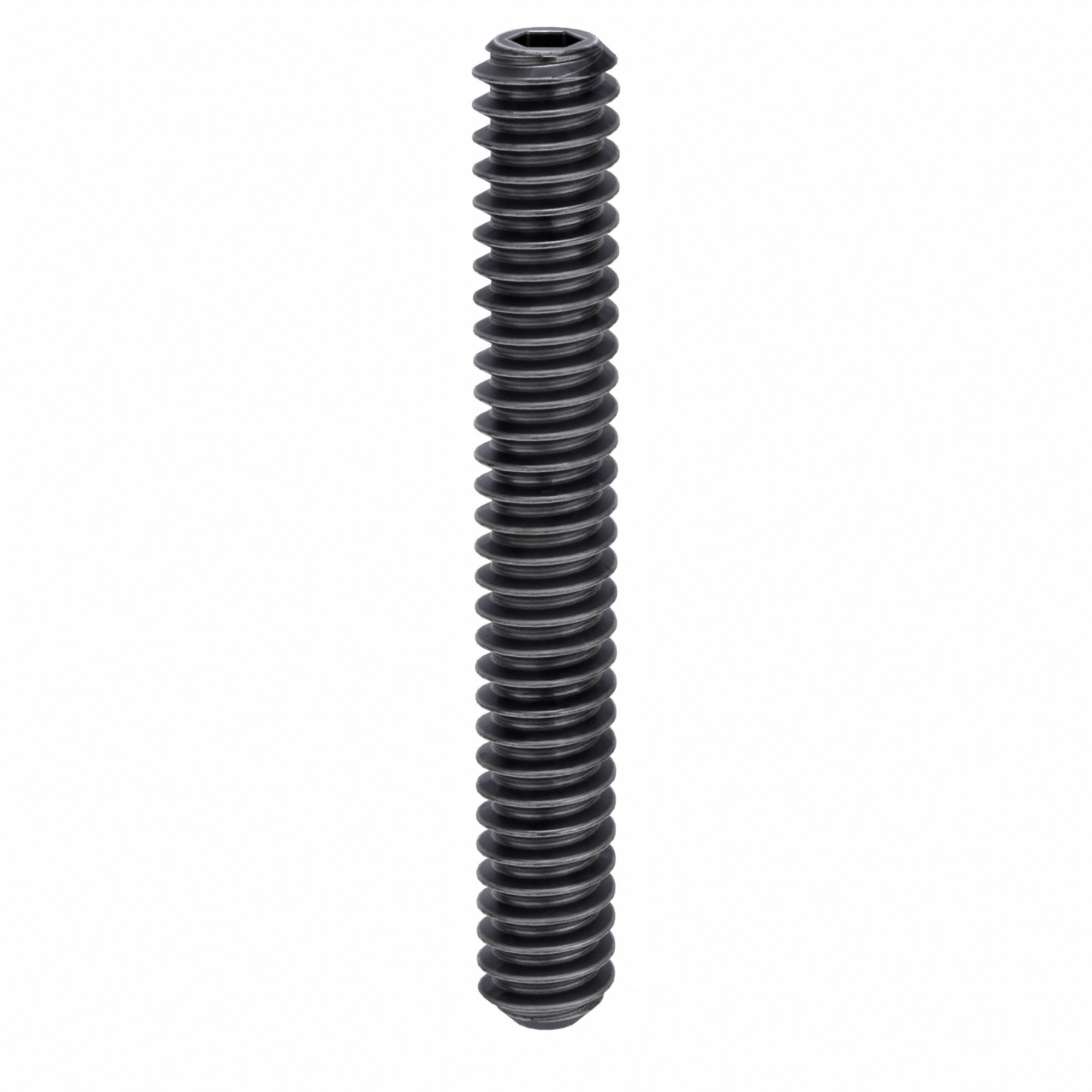 Socket Set Screw: #6-32 Thread Size, 1 in Overall Lg, Flat pt, Alloy Steel, Black Oxide, 100 PK