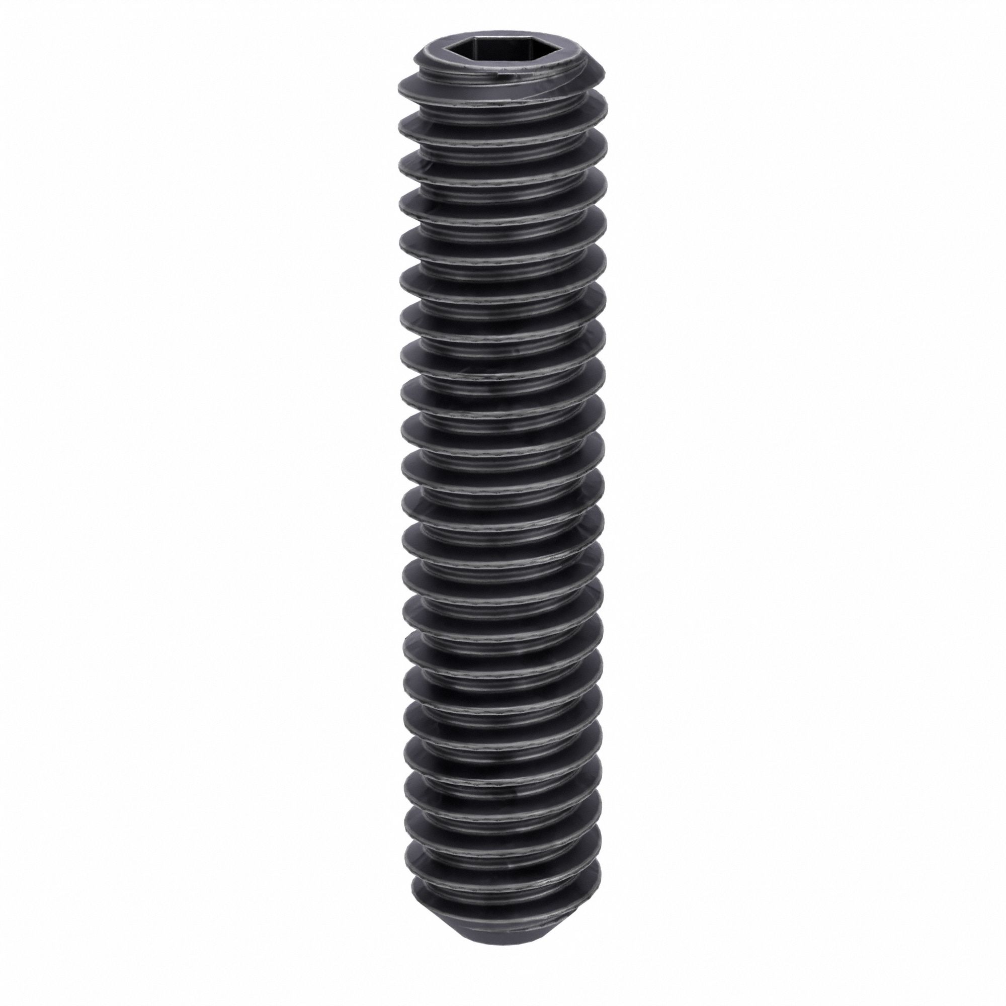 Socket Set Screw: #8-32 Thread Size, 3/4 in Overall Lg, Flat pt, Alloy Steel, Black Oxide, 100 PK