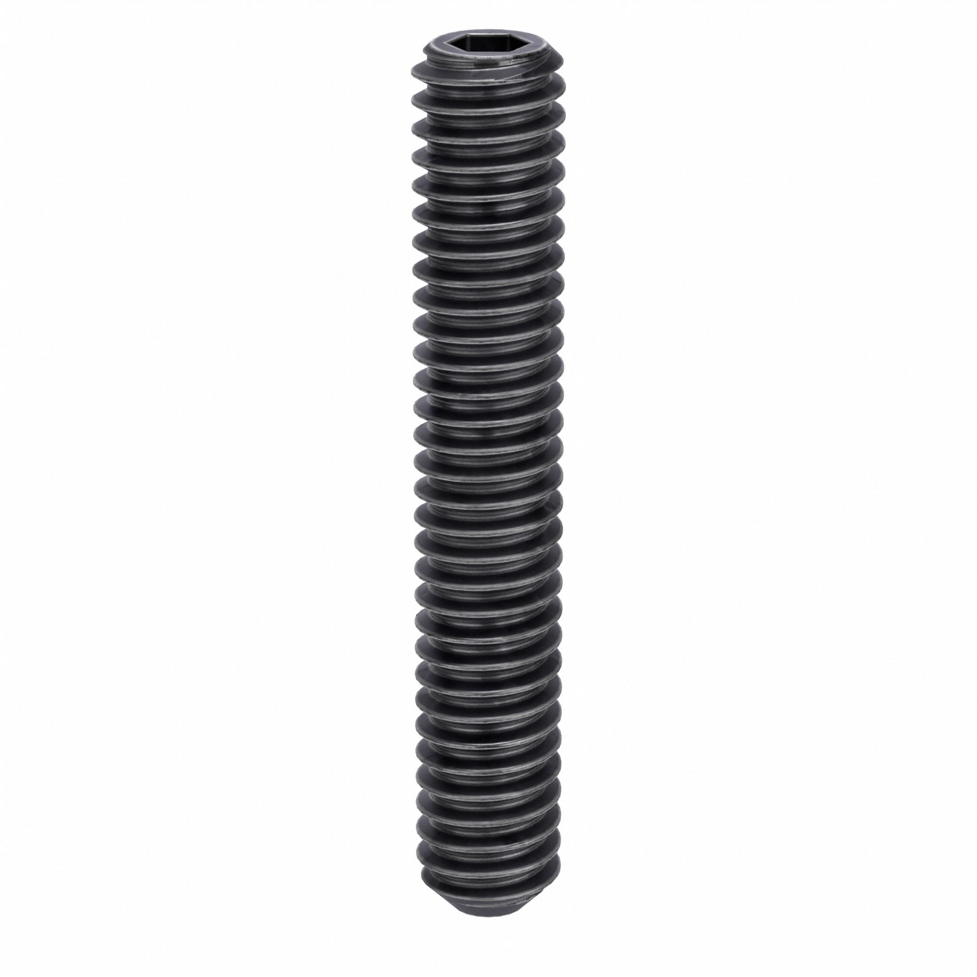 Socket Set Screw: #8-32 Thread Size, 1 in Overall Lg, Flat pt, Alloy Steel, Black Oxide, 100 PK