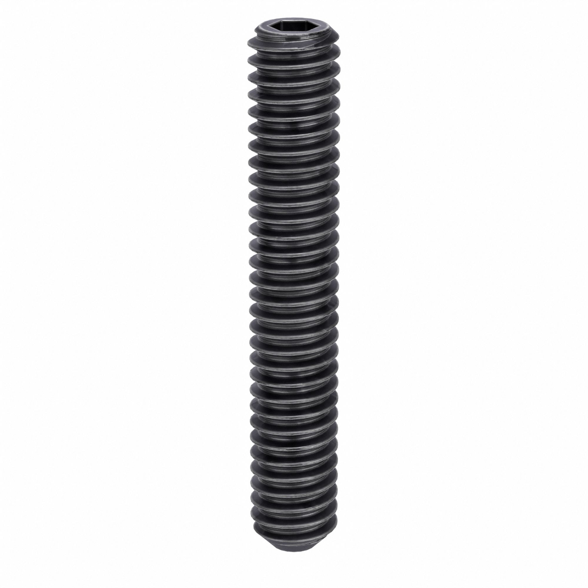 SOCKET SET SCREW, #8-32 THREAD, 1 IN OVERALL L, FLAT POINT, ALLOY STEEL, BLACK OXIDE, 100 PK