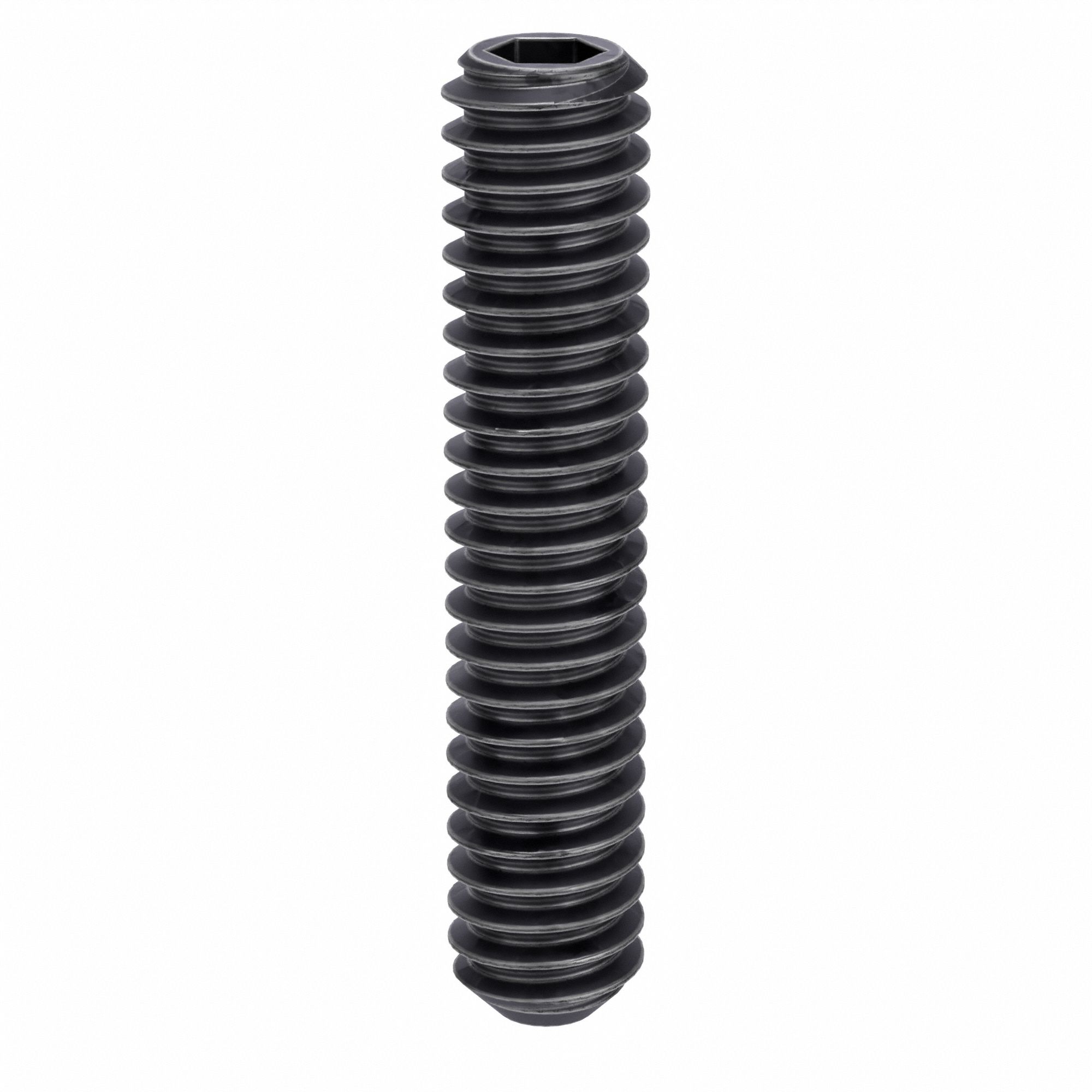 Socket Set Screw: 1/4"-20 Thread Size, 1 1/4 in Overall Lg, Flat pt, Alloy Steel, Socket, 100 PK