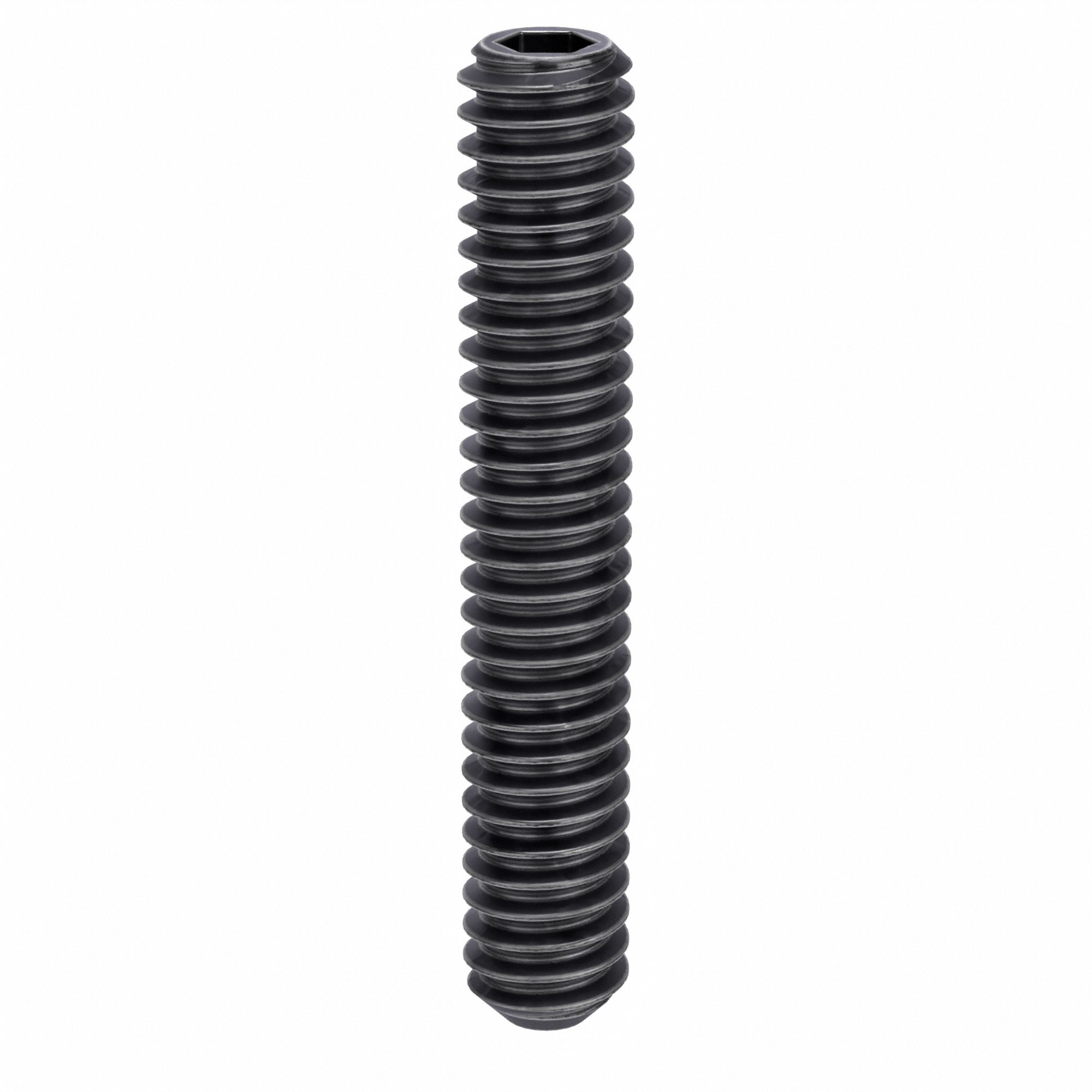 Socket Set Screw: 1/4"-20 Thread Size, 1 1/2 in Overall Lg, Flat pt, Alloy Steel, Socket, 100 PK