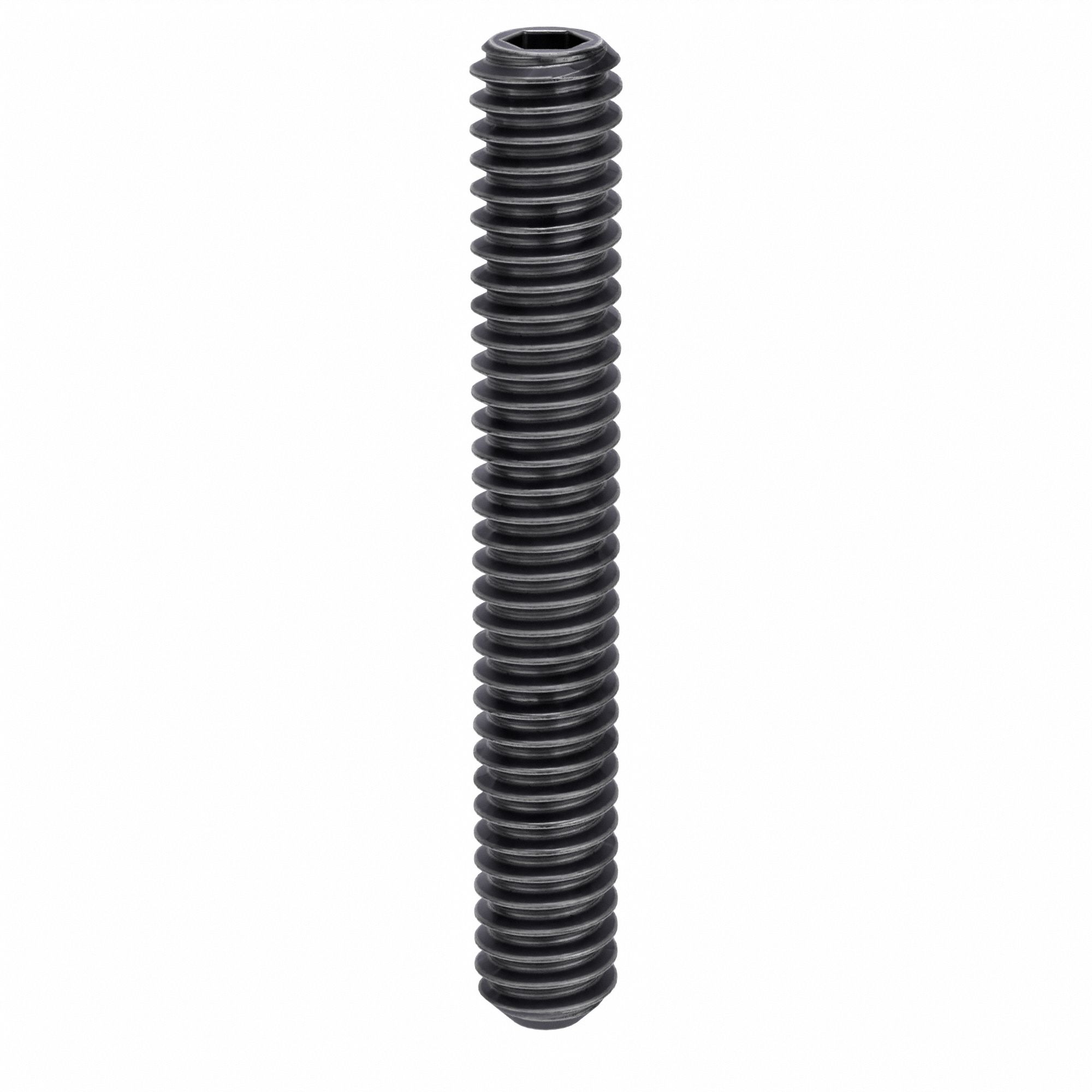 Socket Set Screw: 1/4"-20 Thread Size, 1 3/4 in Overall Lg, Flat pt, Alloy Steel, Socket, 100 PK