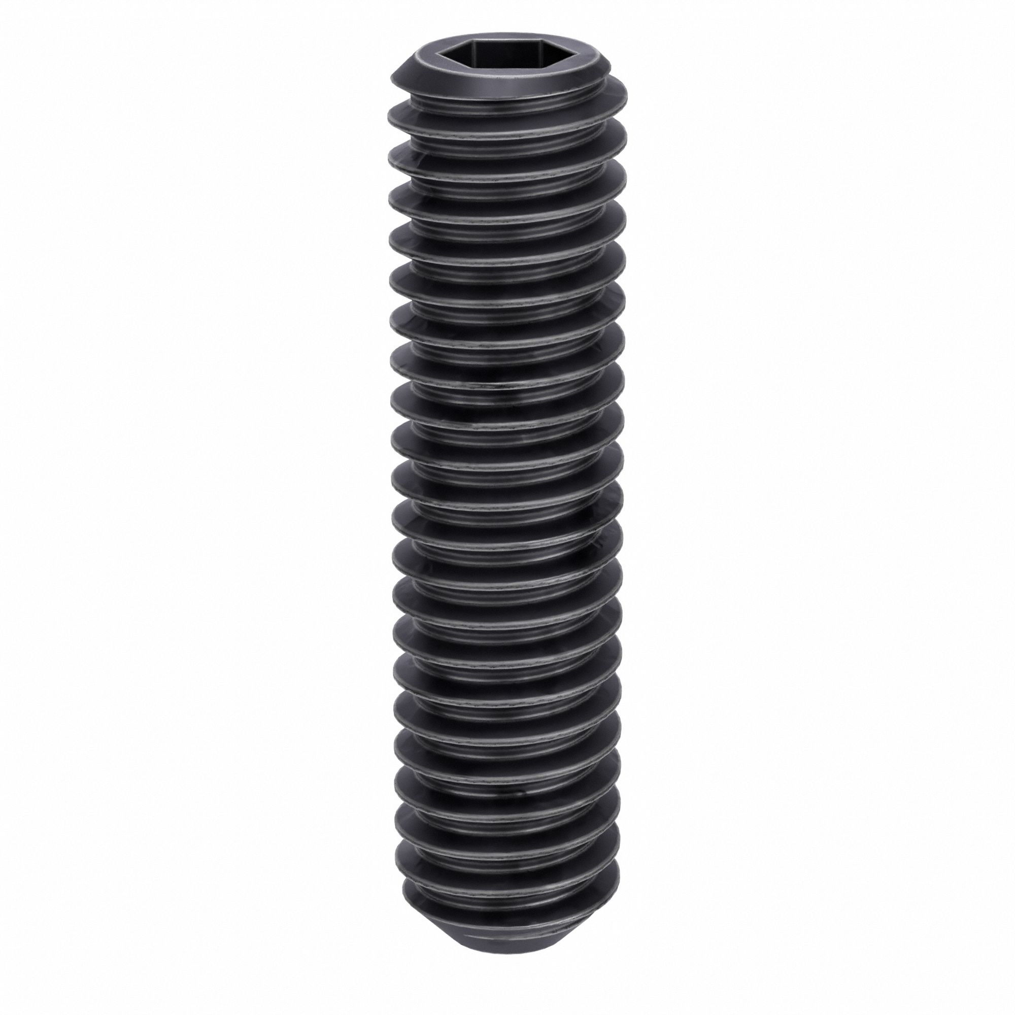 Socket Set Screw: 5/16"-18 Thread Size, 1 1/4 in Overall Lg, Flat pt, Alloy Steel, Socket, 100 PK