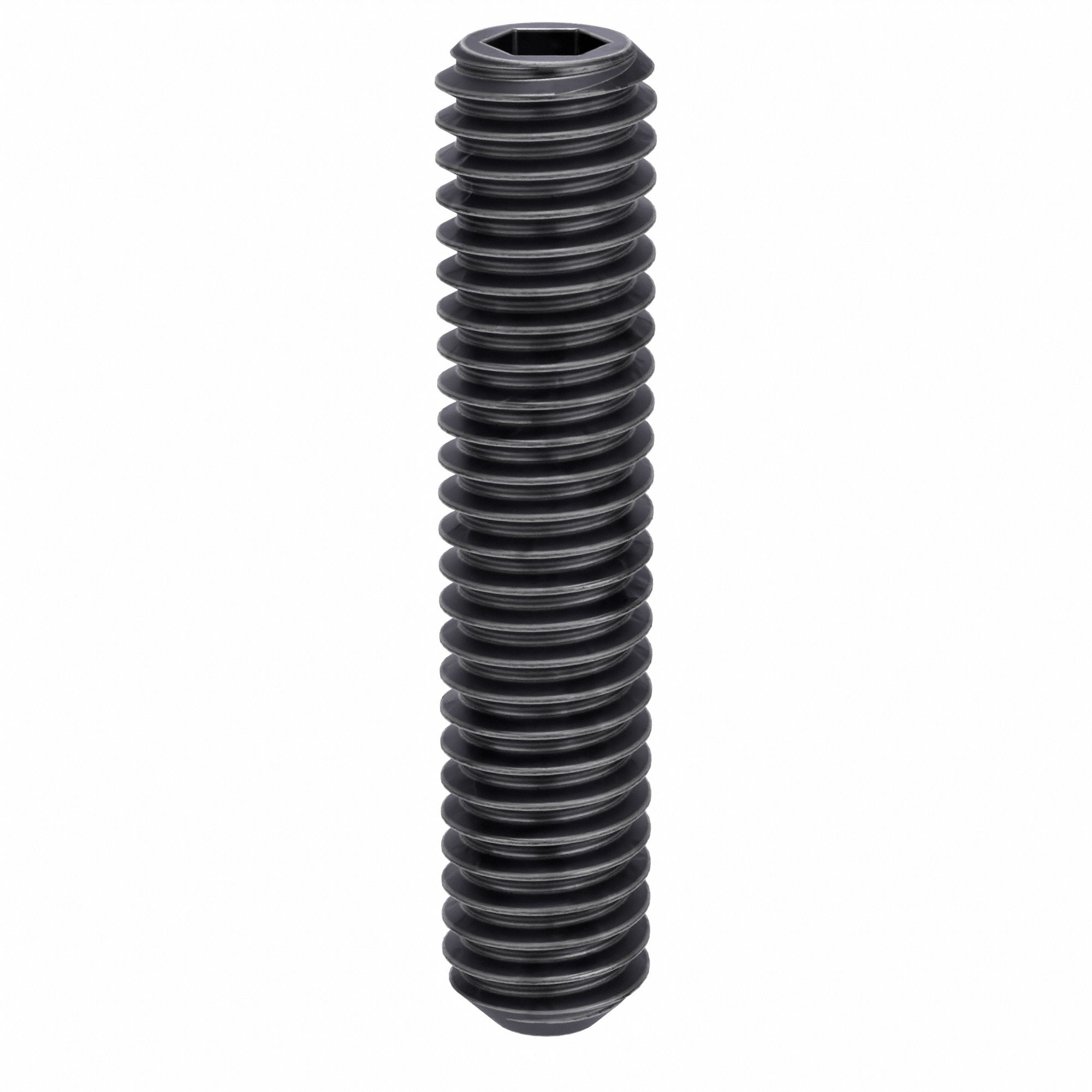 Socket Set Screw: 5/16"-18 Thread Size, 1 1/2 in Overall Lg, Flat pt, Alloy Steel, Socket, 100 PK