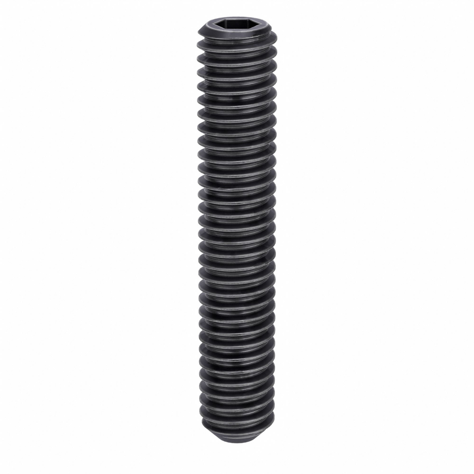 Socket Set Screw: 5/16"-18 Thread Size, 1 3/4 in Overall Lg, Flat pt, Alloy Steel, Socket, 100 PK
