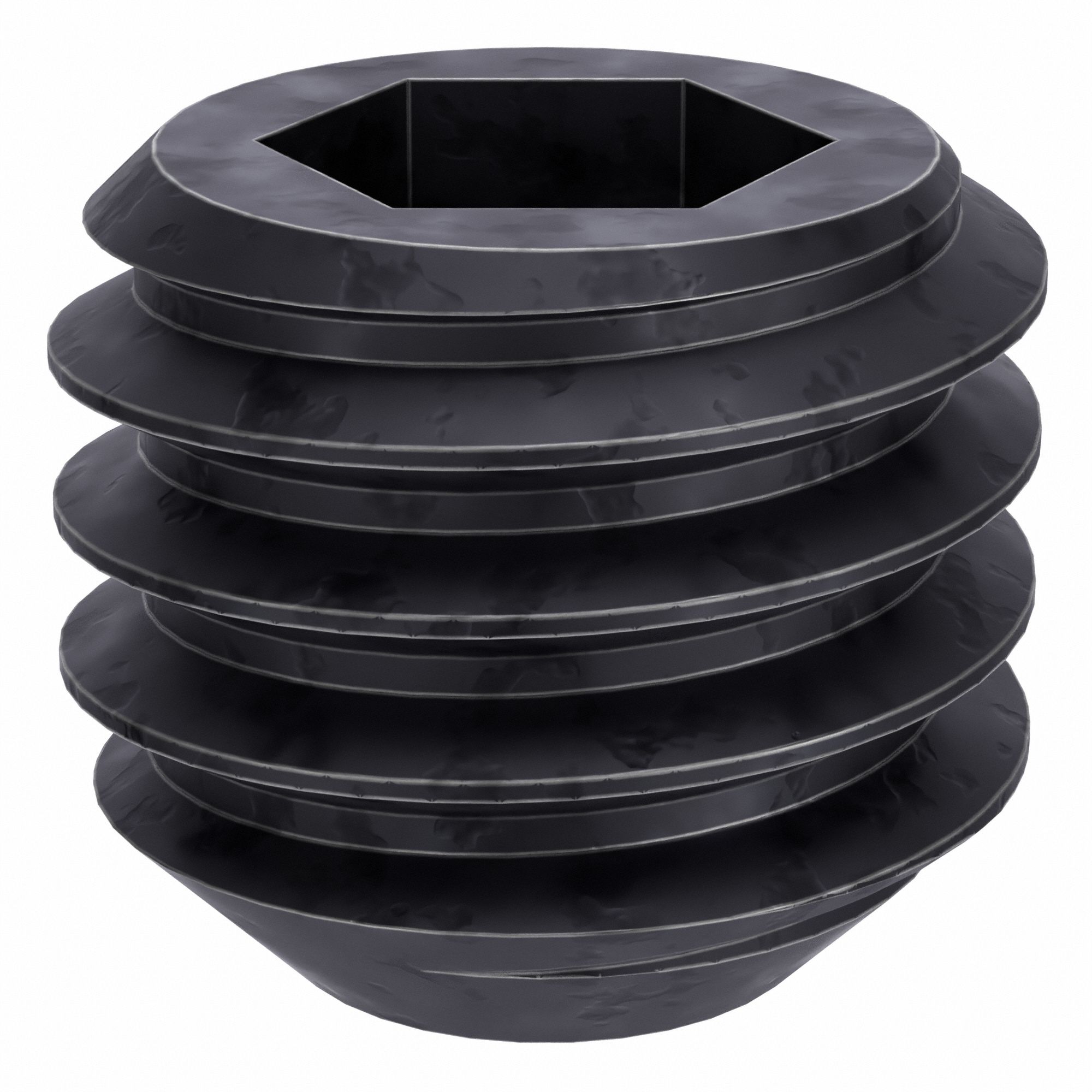 Socket Set Screw: 7/16"-14 Thread Size, 3/8 in Overall Lg, Flat pt, Alloy Steel, Black Oxide, 50 PK