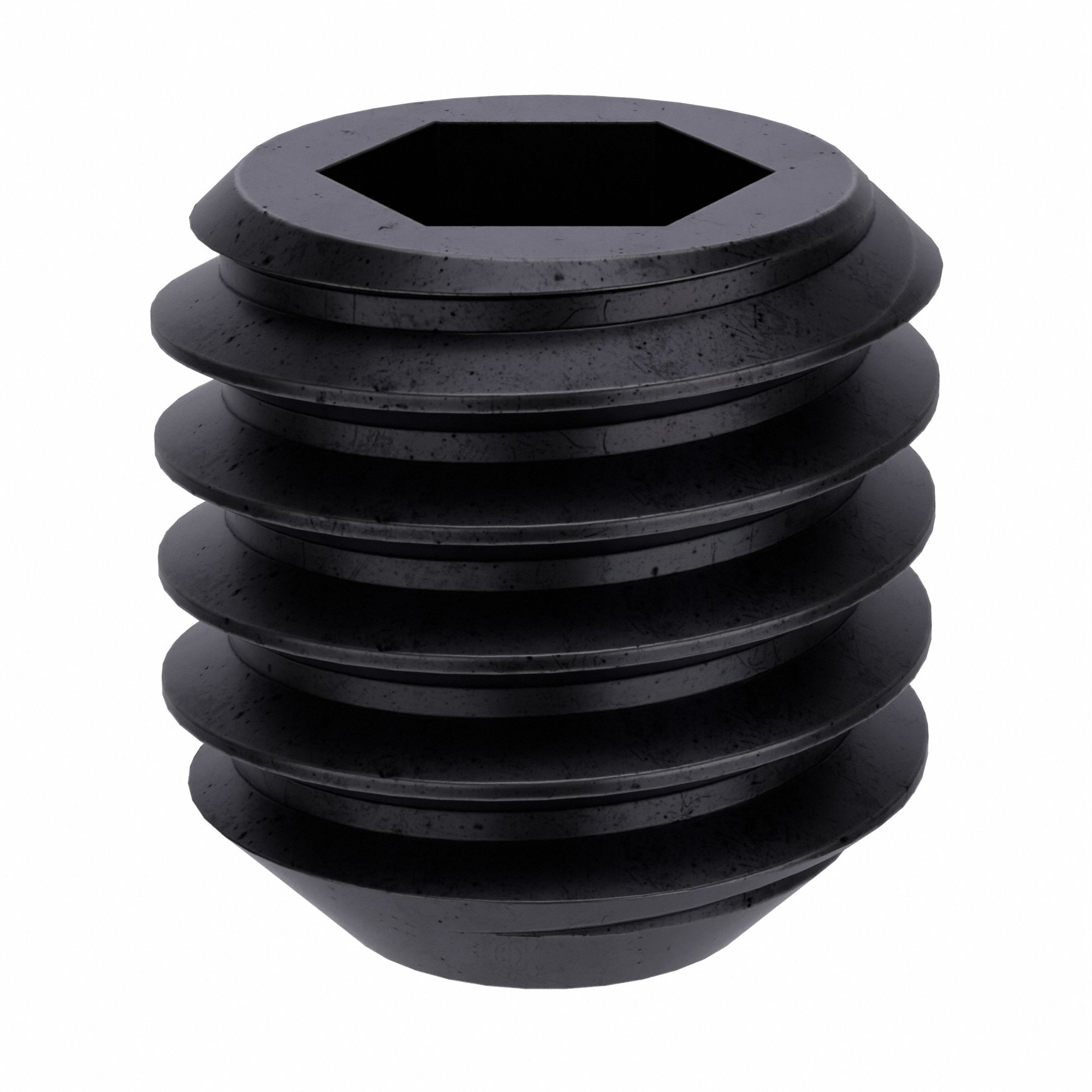 Socket Set Screw: 7/16"-14 Thread Size, 7/16 in Overall Lg, Flat pt, Alloy Steel, Plain, 50 PK