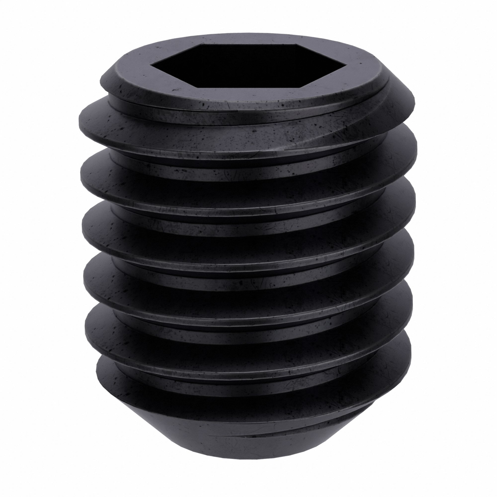 Socket Set Screw: 7/16"-14 Thread Size, 1/2 in Overall Lg, Flat pt, Alloy Steel, Plain, 50 PK