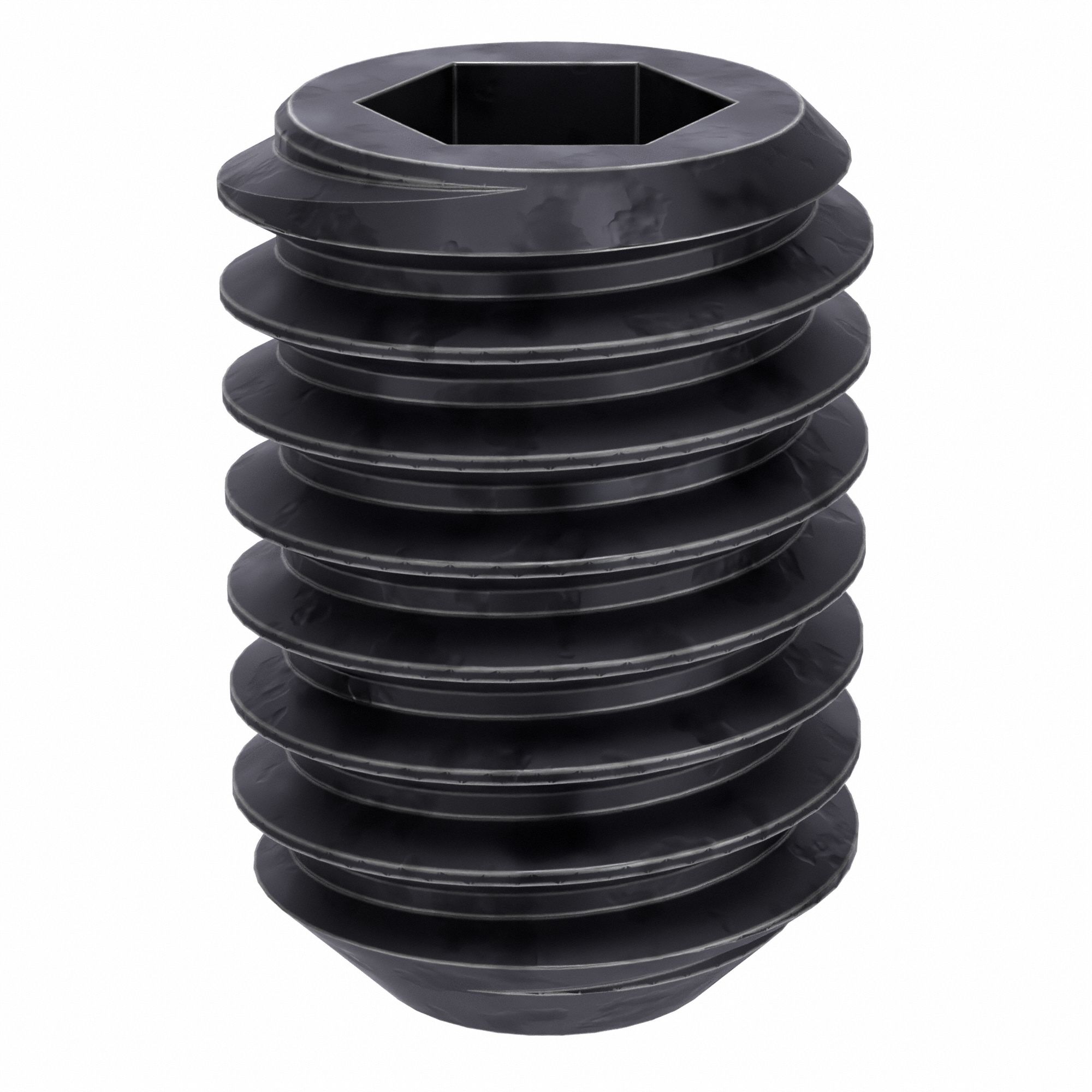 Socket Set Screw: 7/16"-14 Thread Size, 5/8 in Overall Lg, Flat pt, Alloy Steel, Black Oxide, 50 PK