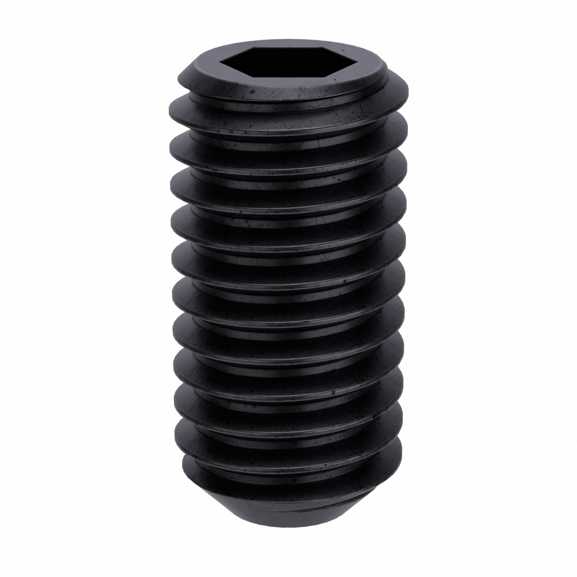 Socket Set Screw: 7/16"-14 Thread Size, 7/8 in Overall Lg, Flat pt, Alloy Steel, Plain, 50 PK
