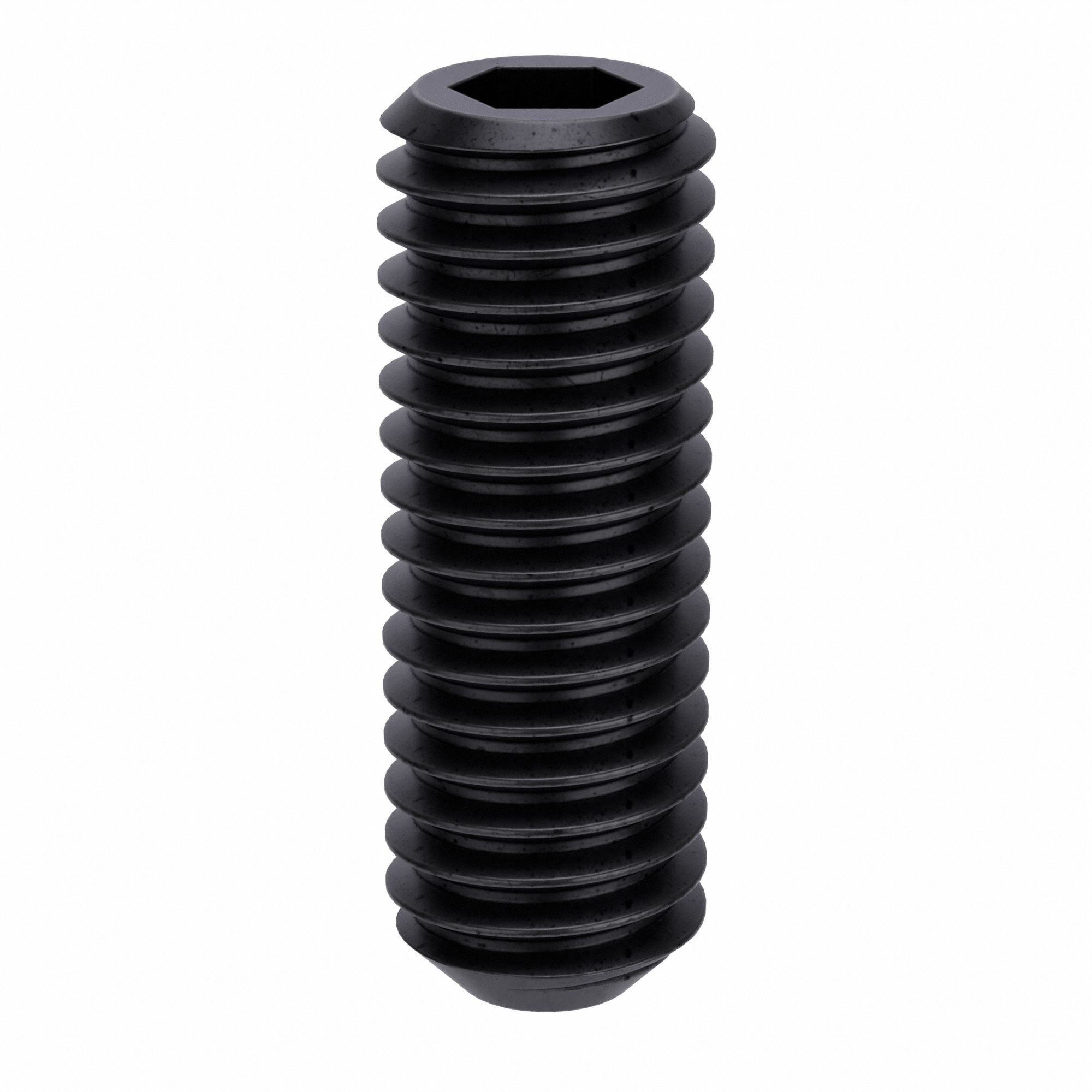 Socket Set Screw: 7/16"-14 Thread Size, 1 1/4 in Overall Lg, Flat pt, Alloy Steel, Plain, 25 PK