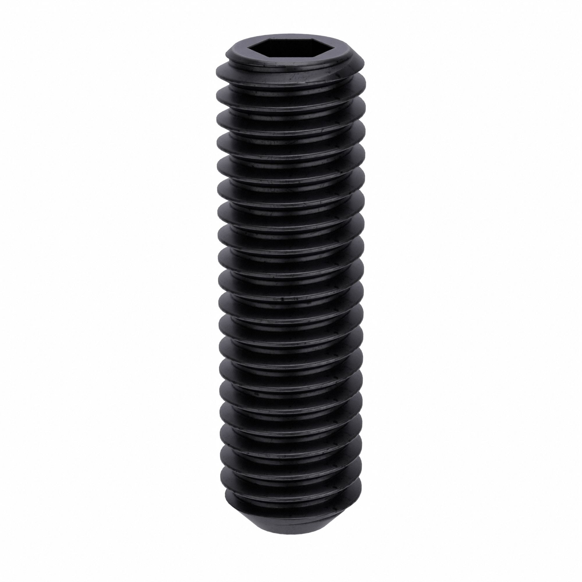 Socket Set Screw: 7/16"-14 Thread Size, 1 1/2 in Overall Lg, Flat pt, Alloy Steel, Plain, 25 PK