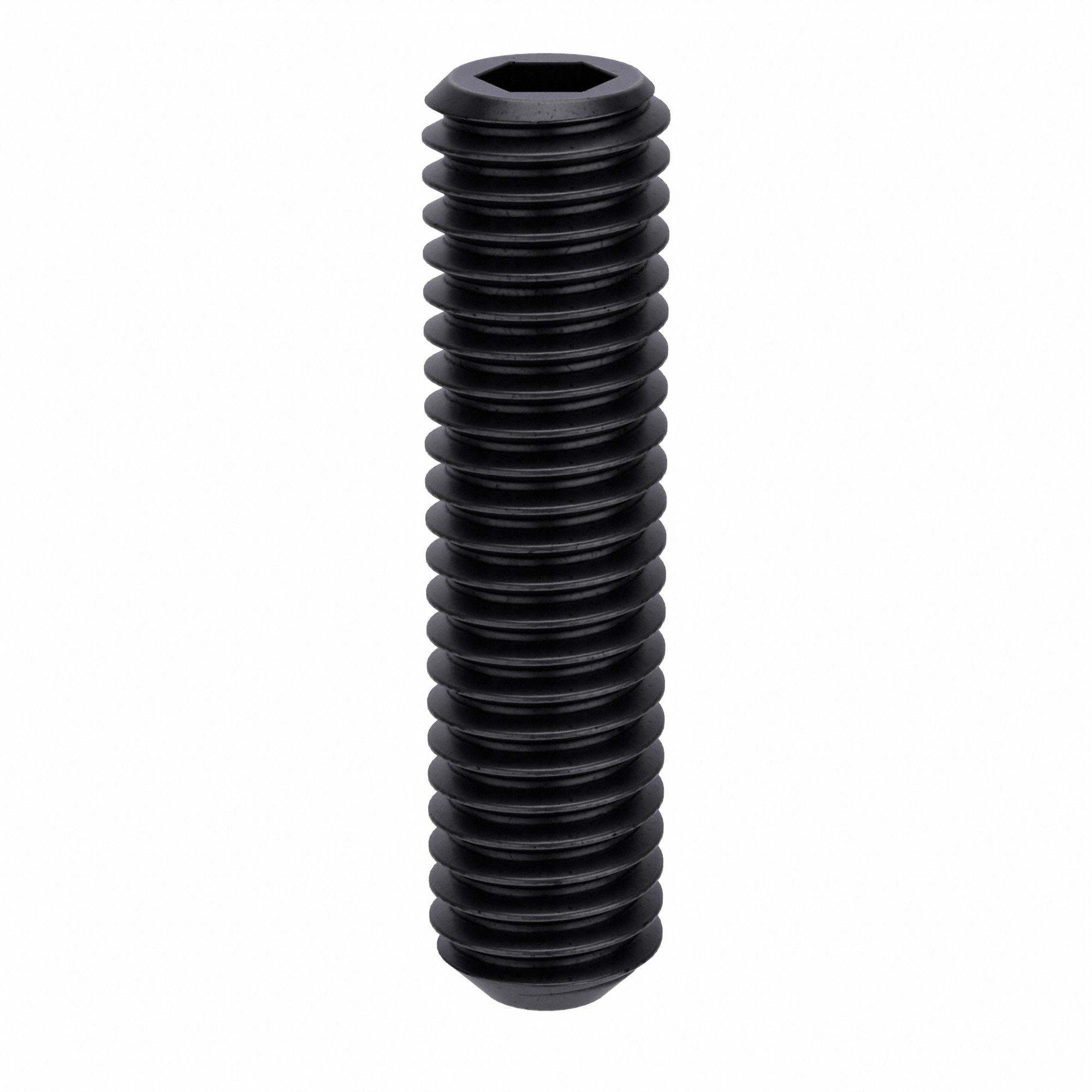 Socket Set Screw: 7/16"-14 Thread Size, 1 3/4 in Overall Lg, Flat pt, Alloy Steel, Plain, 25 PK