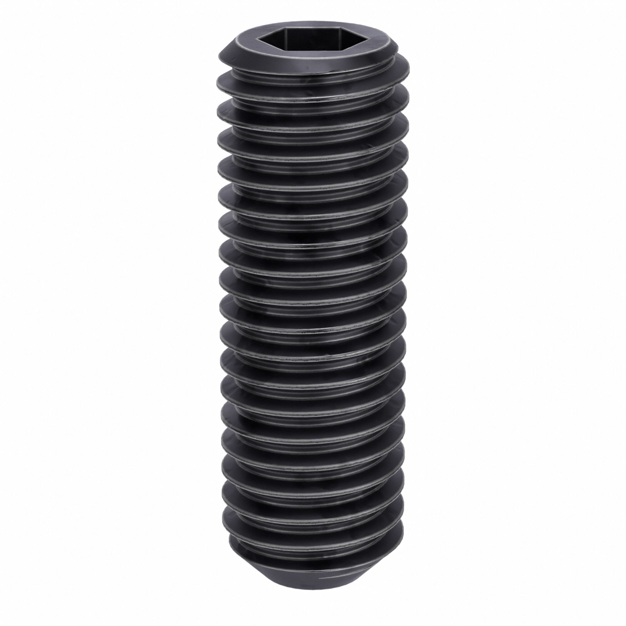 Socket Set Screw: 1/2"-13 Thread Size, 1 1/2 in Overall Lg, Flat pt, Alloy Steel, Black Oxide, 25 PK