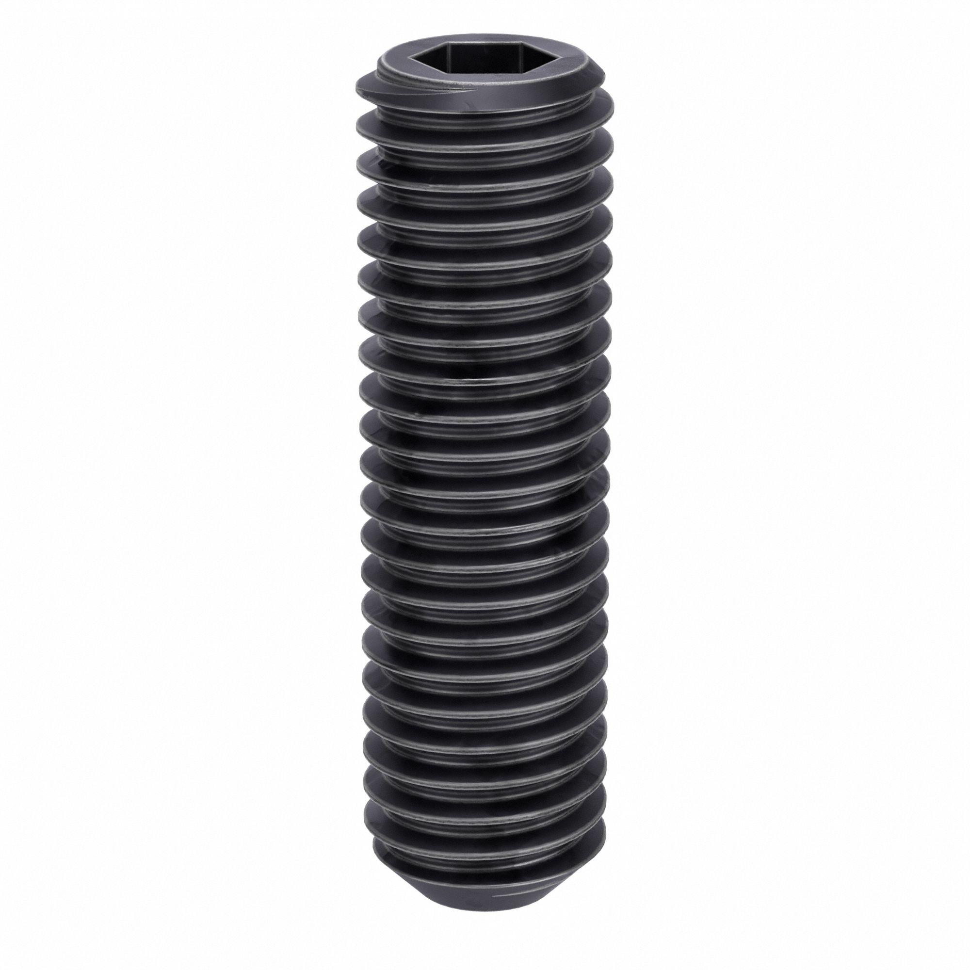Socket Set Screw: 1/2"-13 Thread Size, 1 3/4 in Overall Lg, Flat pt, Alloy Steel, Black Oxide, 25 PK