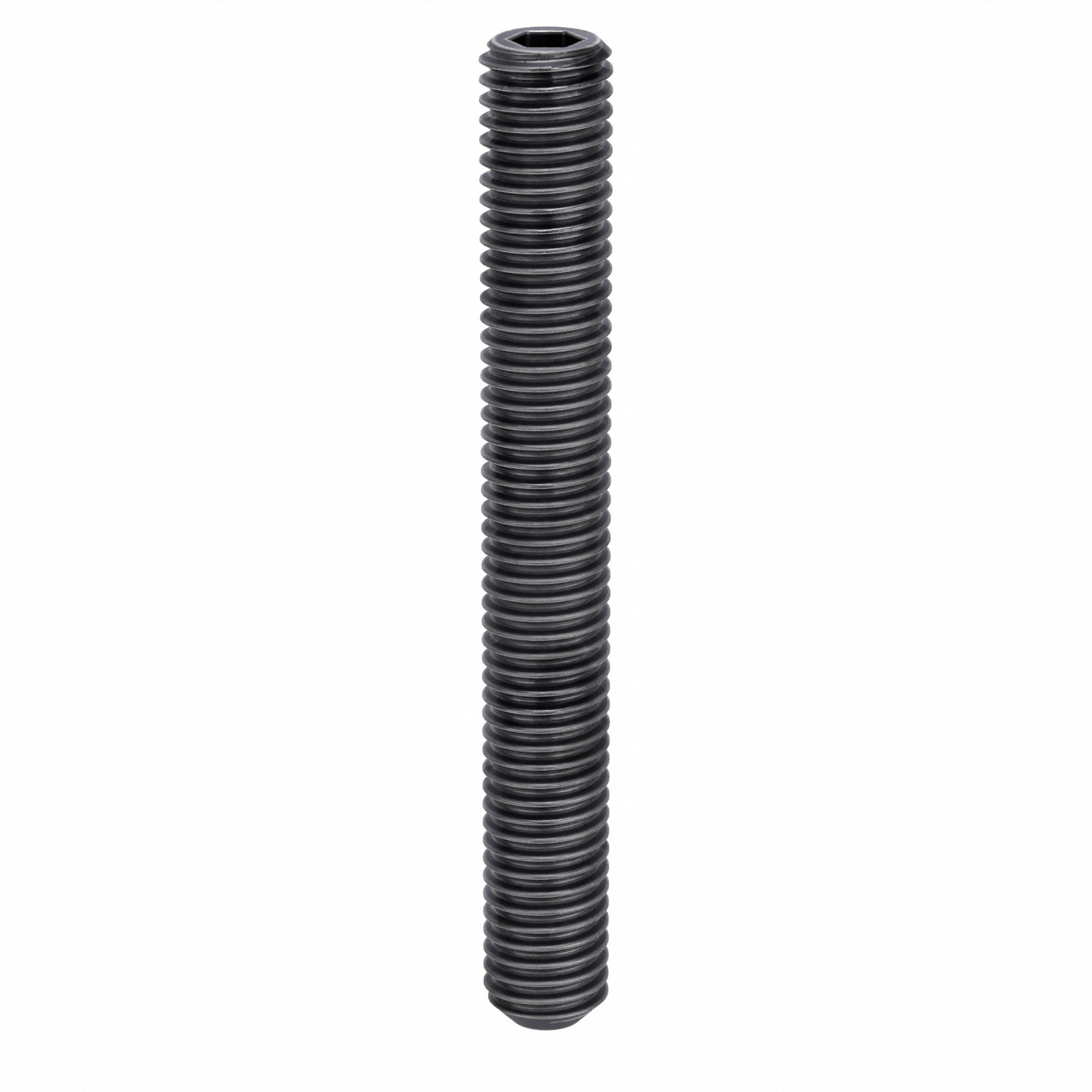 Socket Set Screw: 1/2"-13 Thread Size, 4 in Overall Lg, Flat pt, Alloy Steel, Black Oxide, 10 PK