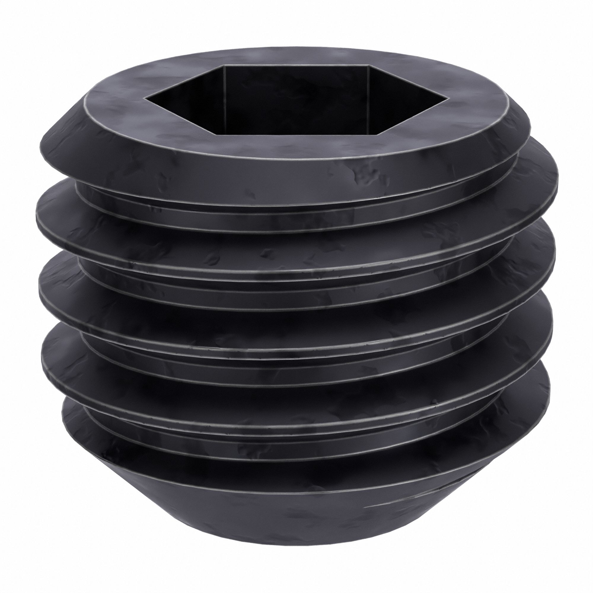 Socket Set Screw: 5/8"-11 Thread Size, 1/2 in Overall Lg, Flat pt, Alloy Steel, Black Oxide, 10 PK