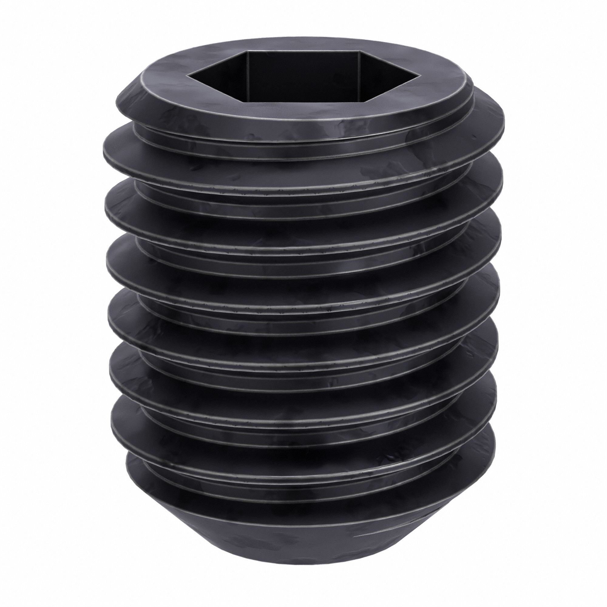 Socket Set Screw: 5/8"-11 Thread Size, 3/4 in Overall Lg, Flat pt, Alloy Steel, Black Oxide, 10 PK