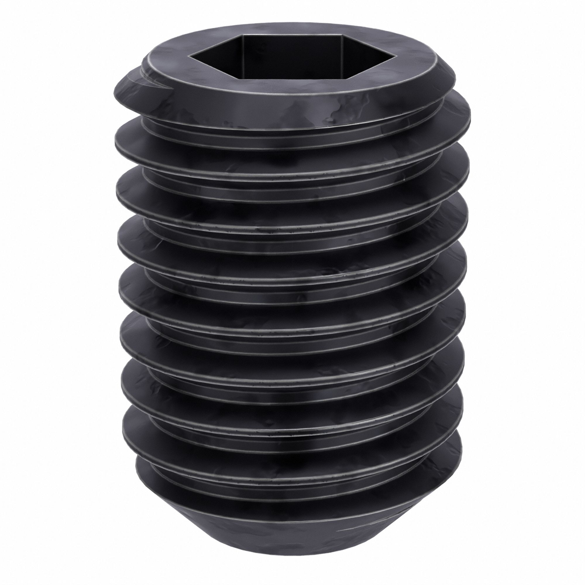 Socket Set Screw: 5/8"-11 Thread Size, 7/8 in Overall Lg, Flat pt, Alloy Steel, Black Oxide, 10 PK