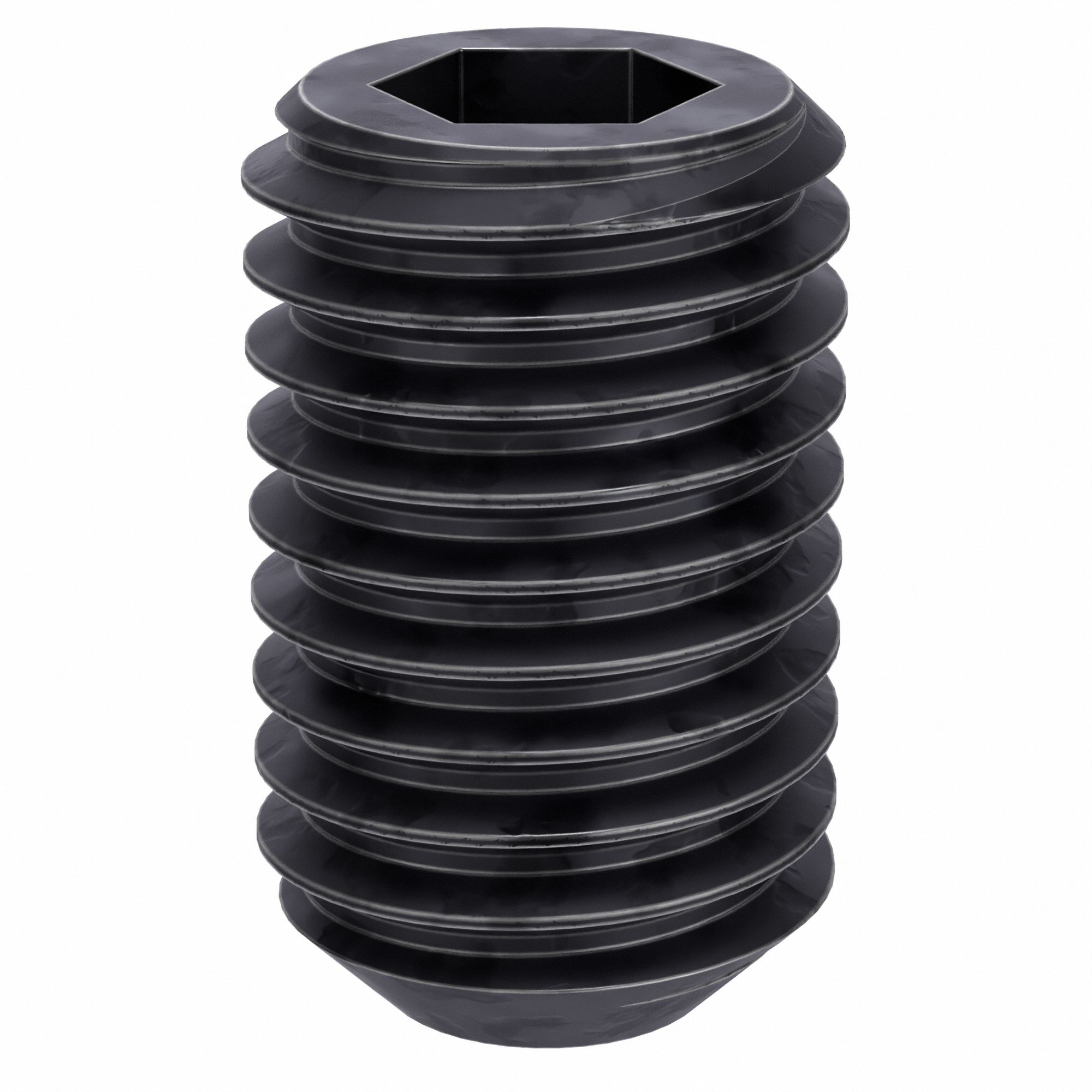 Socket Set Screw: 5/8"-11 Thread Size, 1 in Overall Lg, Flat pt, Alloy Steel, Black Oxide, 10 PK