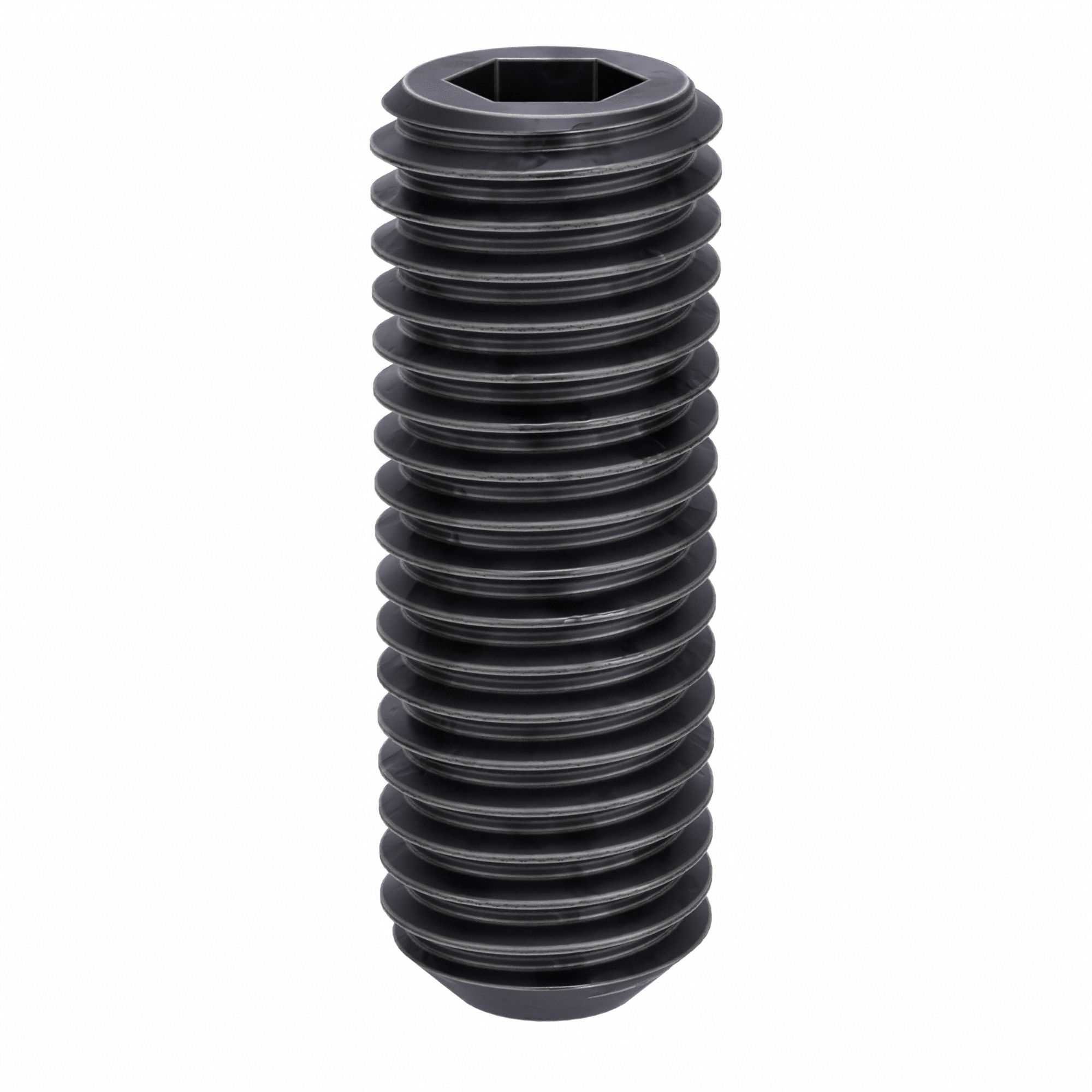 Socket Set Screw: 5/8"-11 Thread Size, 1 3/4 in Overall Lg, Flat pt, Alloy Steel, Black Oxide, 10 PK