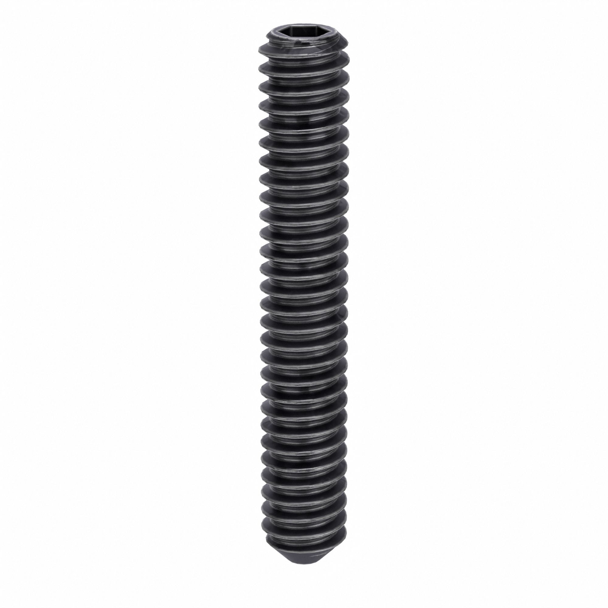 Socket Set Screw: #3-48 Thread Size, 5/8 in Overall Lg, Cup pt, Alloy Steel, Black Oxide, 100 PK