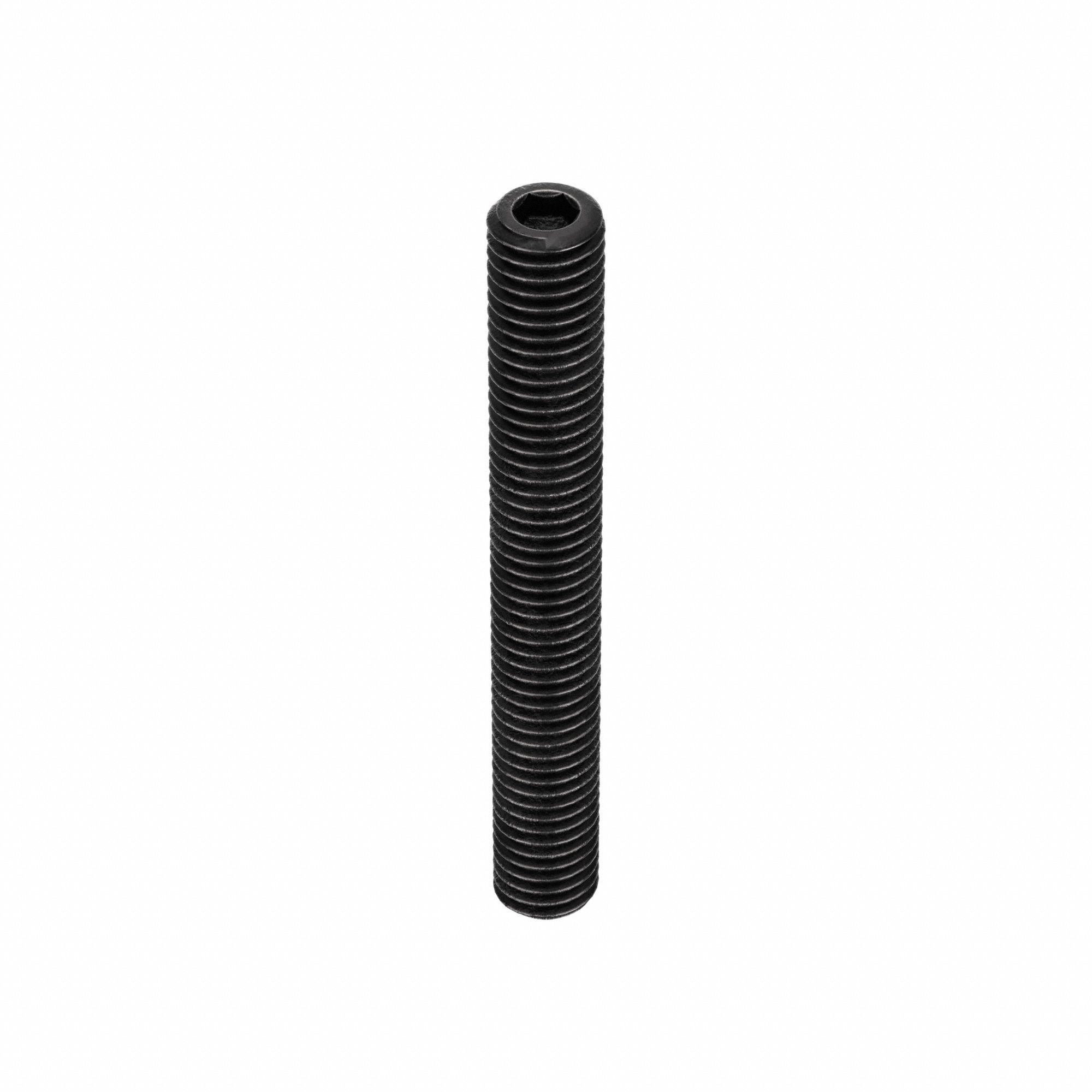 Socket Set Screw: 1/2"-13 Thread Size, 4 in Overall Lg, Cup pt, Alloy Steel, Black Oxide, 10 PK