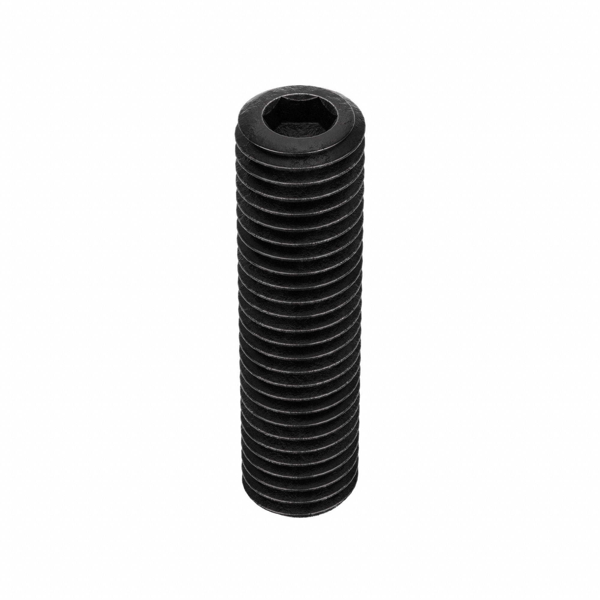 Socket Set Screw: 5/8"-11 Thread Size, 2 1/2 in Overall Lg, Cup pt, Alloy Steel, Black Oxide, 10 PK
