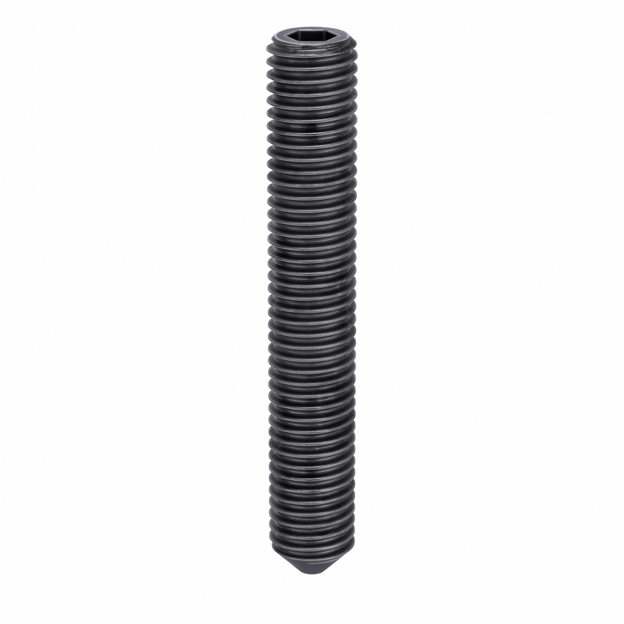 Socket Set Screw: 5/8"-11 Thread Size, 4 in Overall Lg, Cup pt, Alloy Steel, Black Oxide, 5 PK