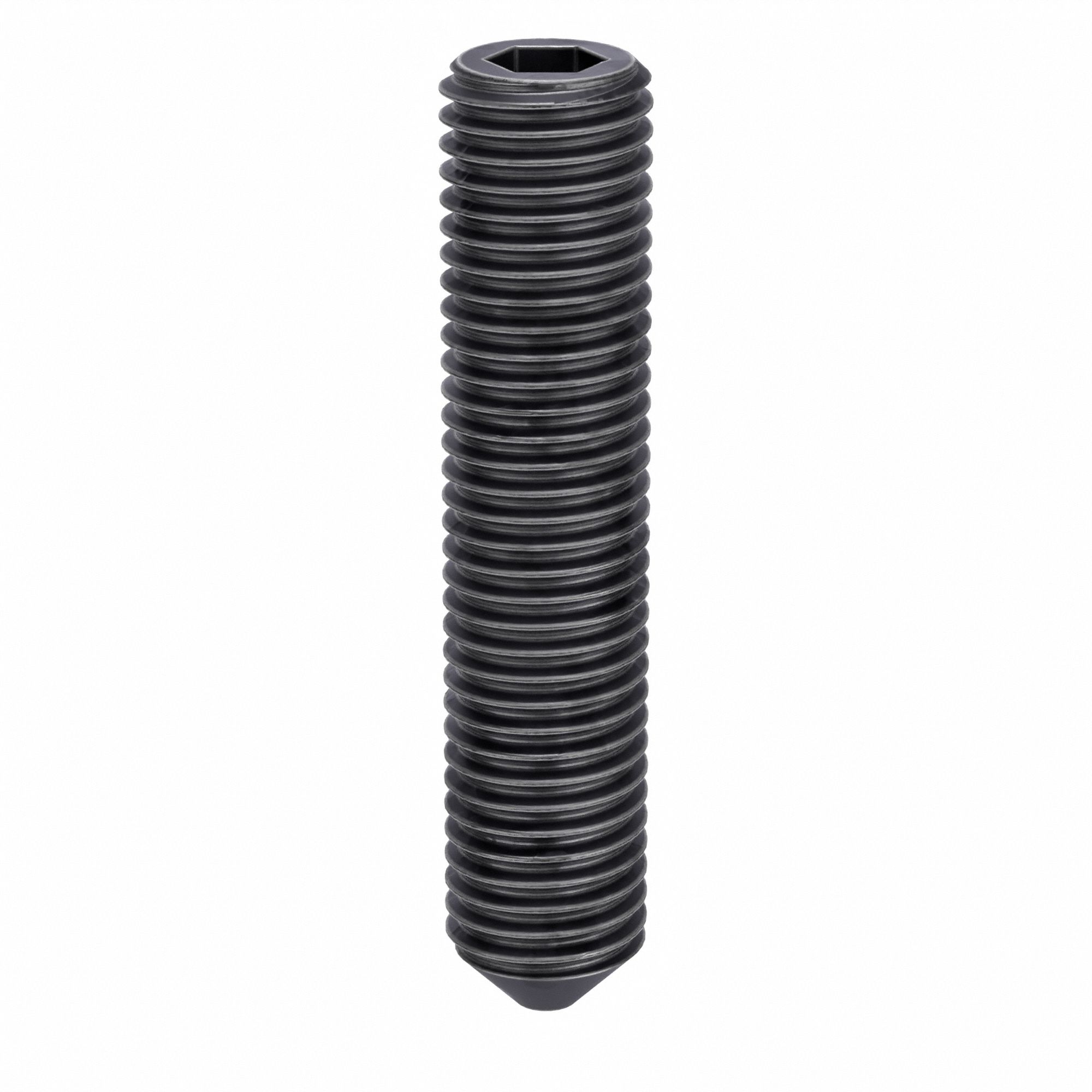 Socket Set Screw: 5/16"-24 Thread Size, 1 1/2 in Overall Lg, Cup pt, Alloy Steel, Socket, 100 PK