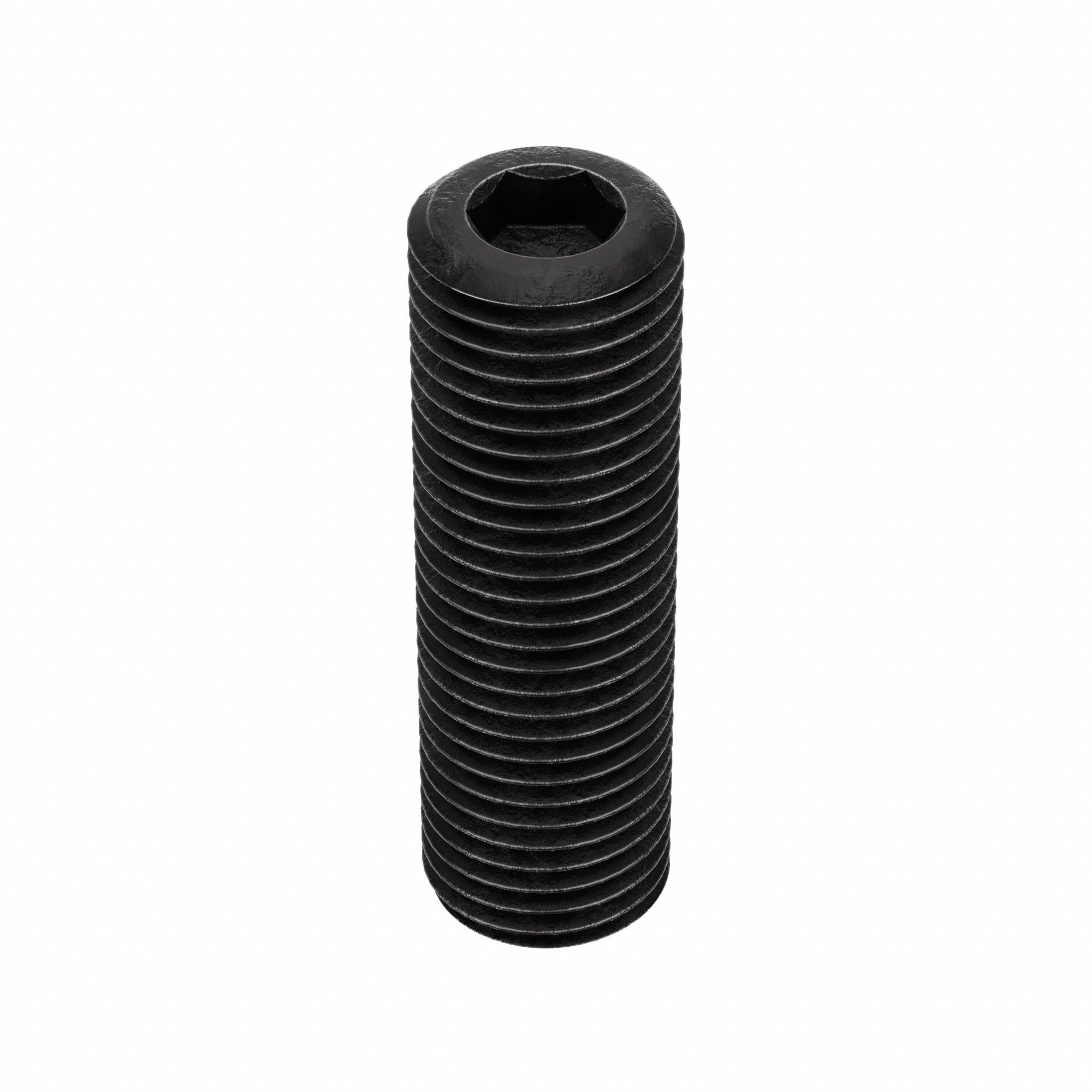 Socket Set Screw: 7/16"-20 Thread Size, 1 1/2 in Overall Lg, Cup pt, Alloy Steel, Black Oxide, 25 PK