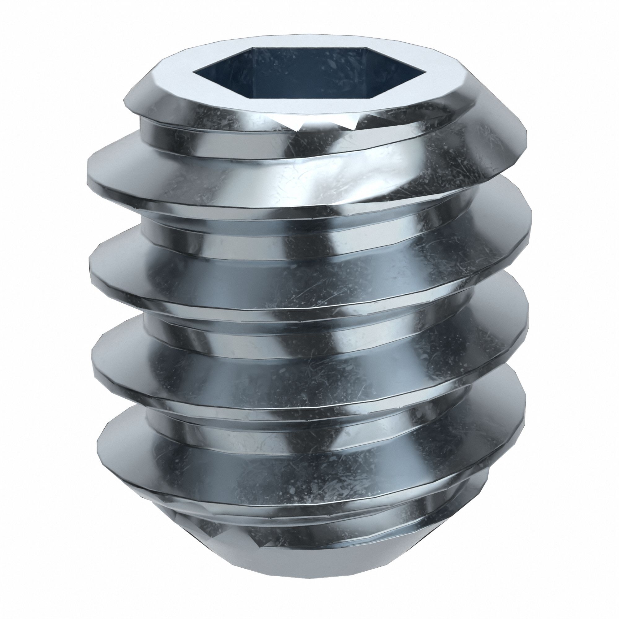 Socket Set Screw: #4-40 Thread Size, 1/8 in Overall Lg, Flat pt, Alloy Steel, Zinc Plated, 100 PK