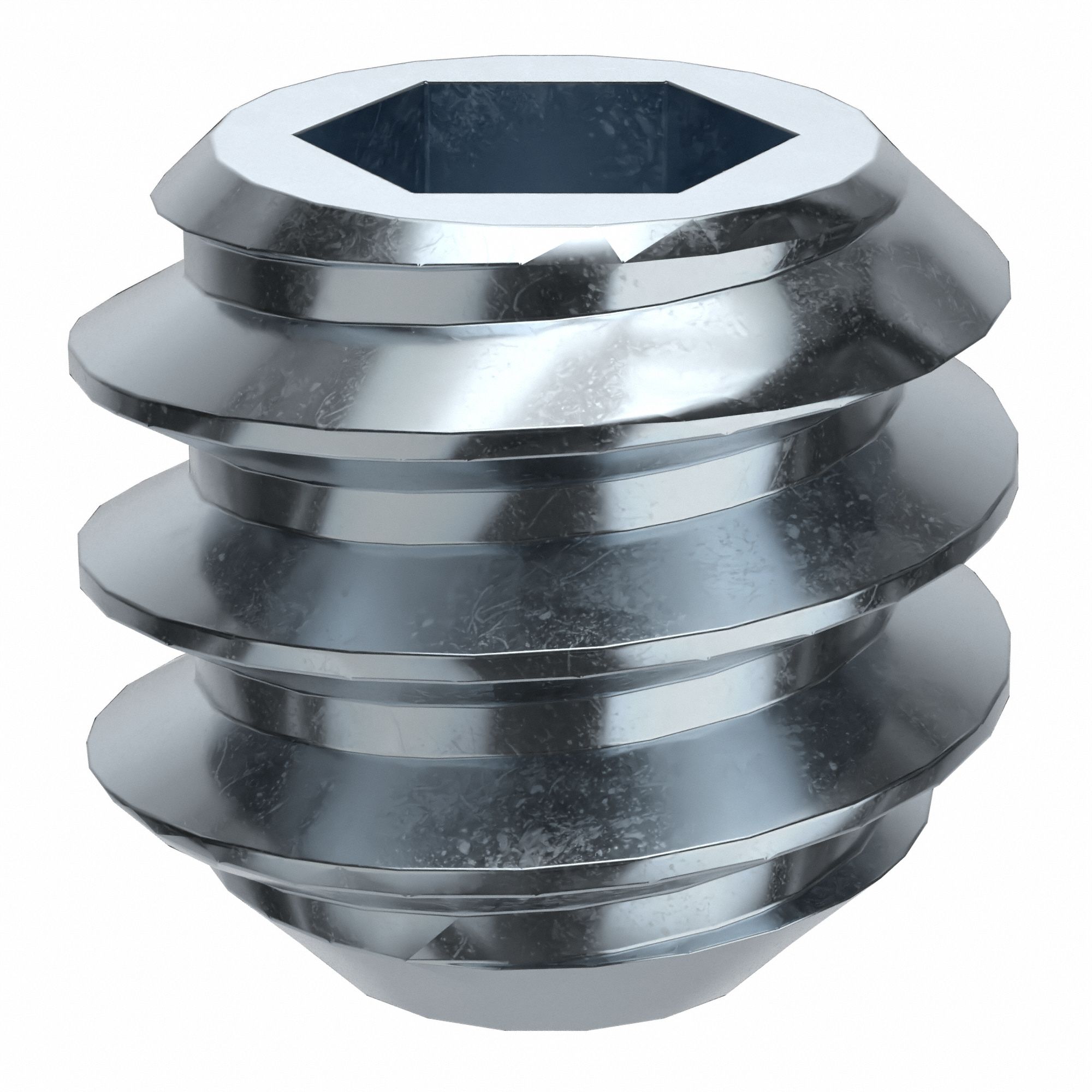 Socket Set Screw: #6-32 Thread Size, 1/8 in Overall Lg, Flat pt, Alloy Steel, Zinc Plated, 100 PK