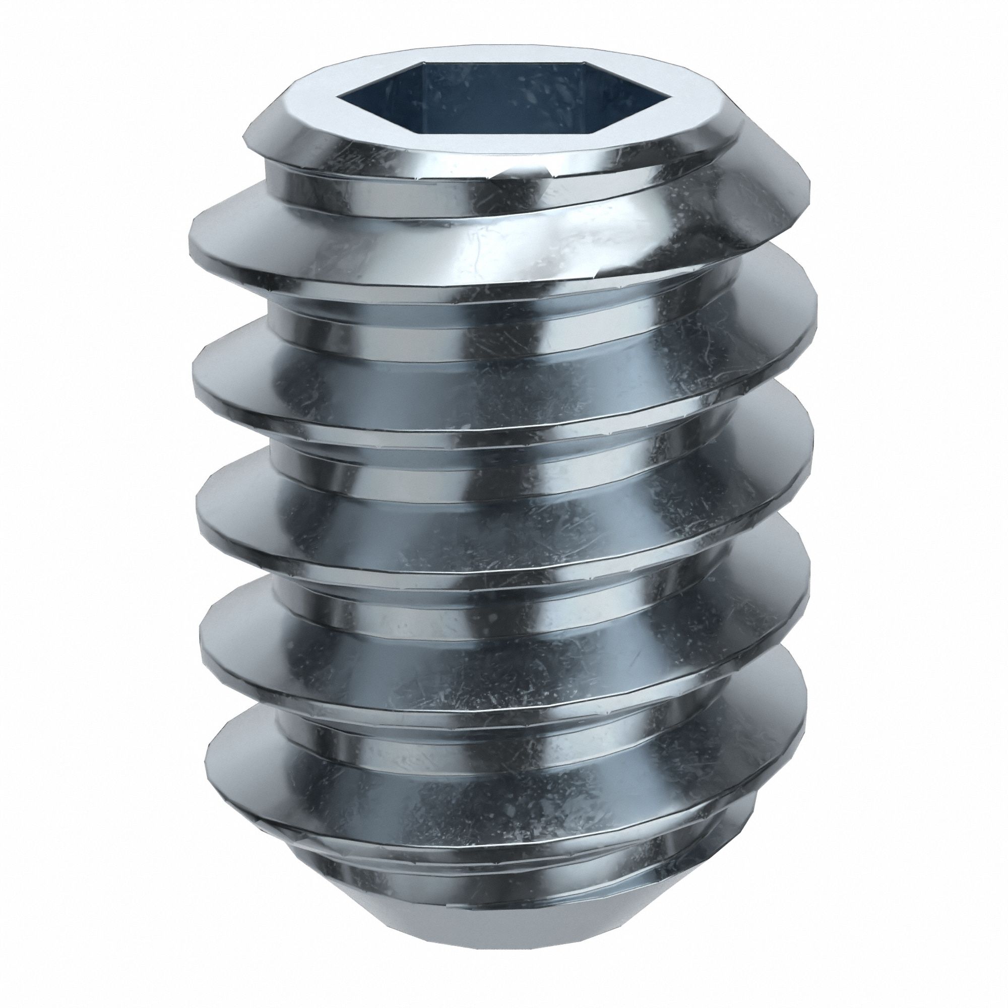 Socket Set Screw: #6-32 Thread Size, 3/16 in Overall Lg, Flat pt, Alloy Steel, Zinc Plated, 100 PK