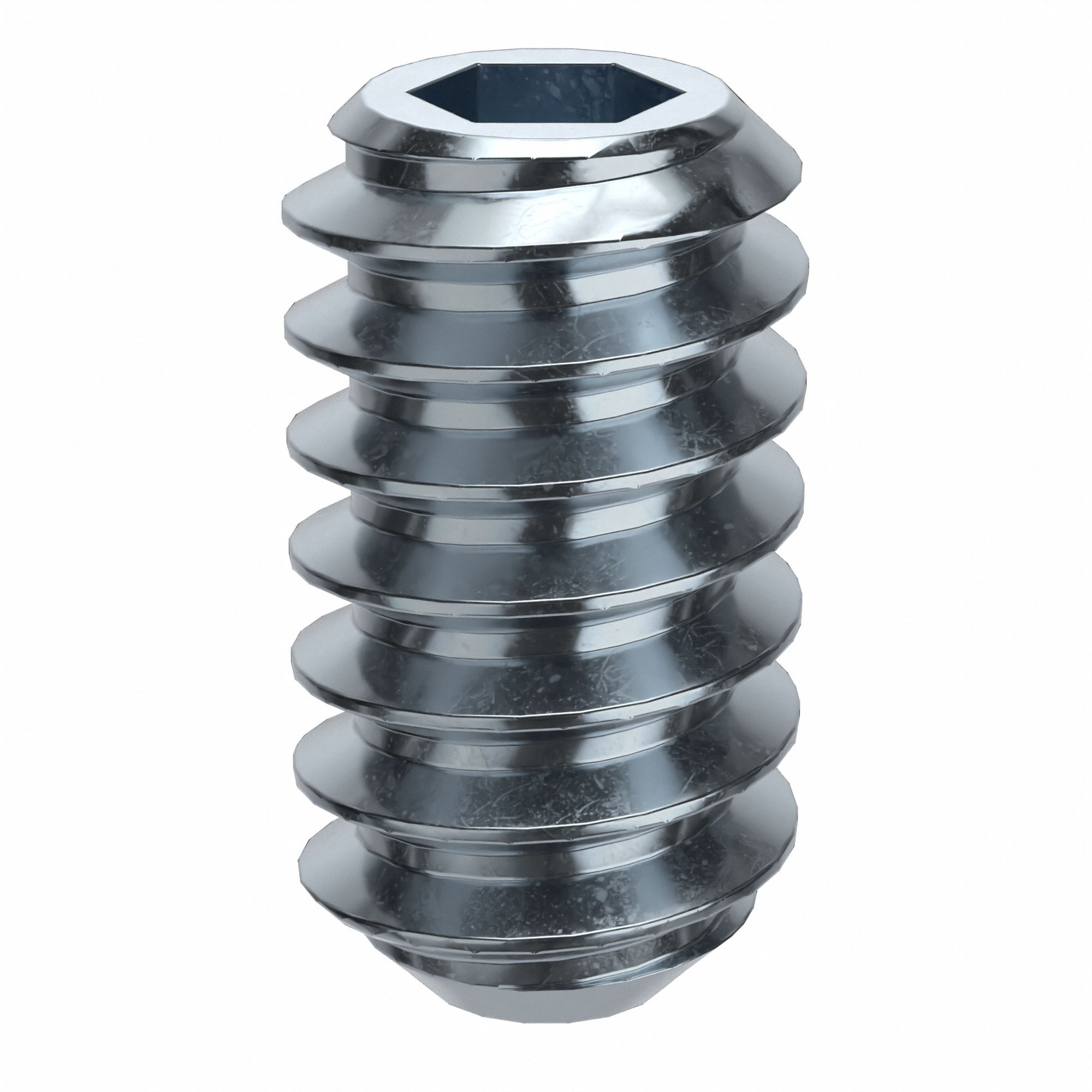 Socket Set Screw: #6-32 Thread Size, 1/4 in Overall Lg, Flat pt, Alloy Steel, Zinc Plated, 100 PK