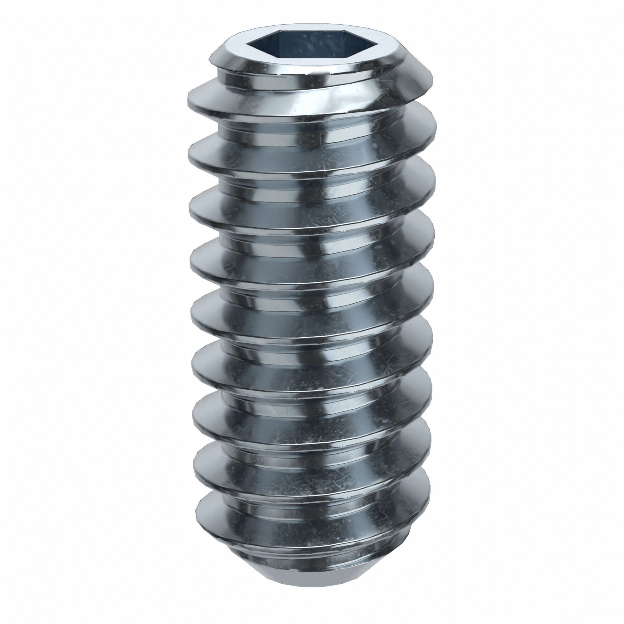 Socket Set Screw: #6-32 Thread Size, 5/16 in Overall Lg, Flat pt, Alloy Steel, Zinc Plated, 100 PK