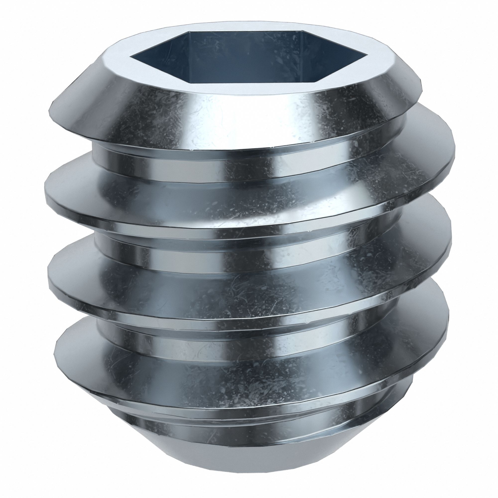 Socket Set Screw: #10-24 Thread Size, 3/16 in Overall Lg, Flat pt, Alloy Steel, Zinc Plated, 100 PK