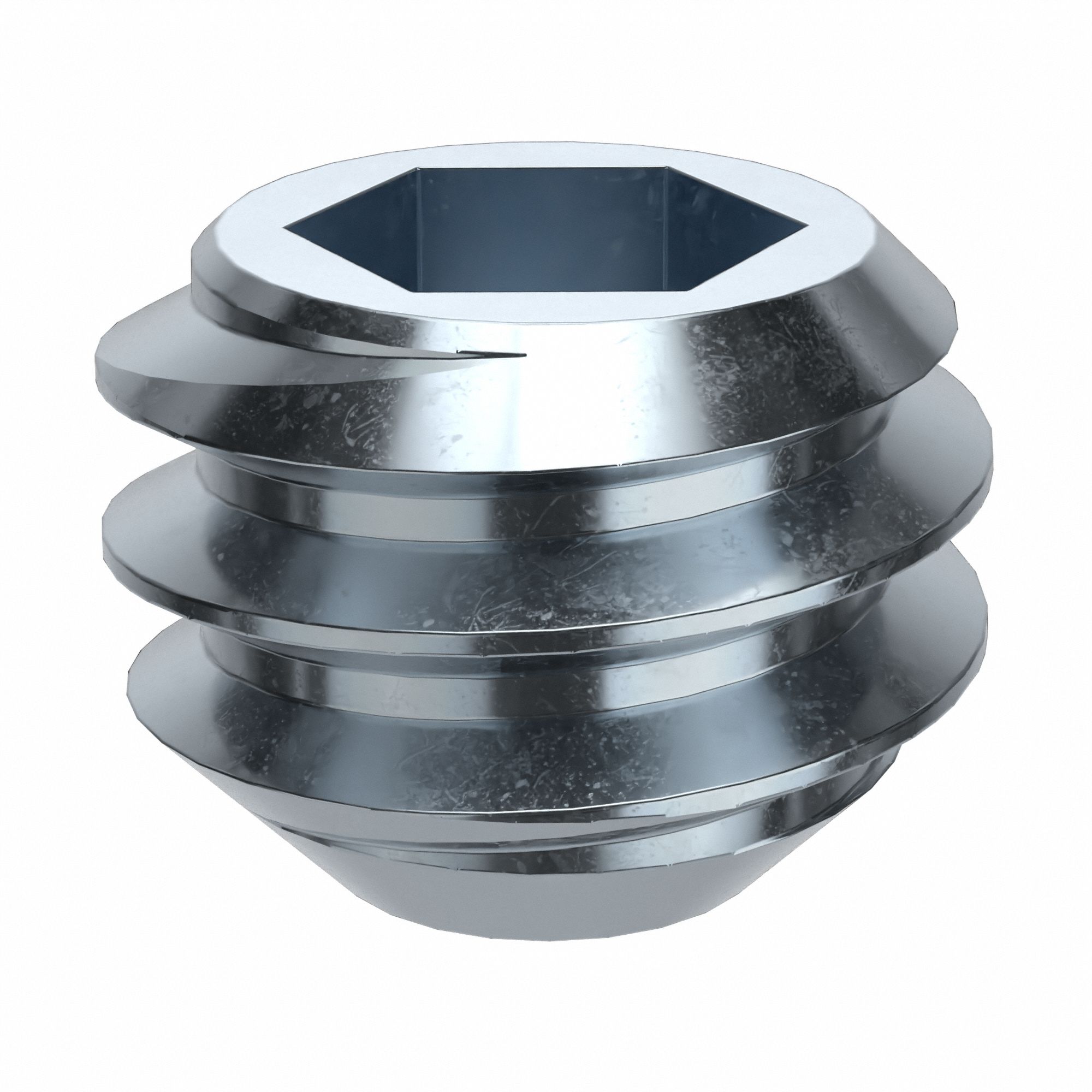 Socket Set Screw: 1/4"-20 Thread Size, 3/16 in Overall Lg, Flat pt, Alloy Steel, Zinc Plated, 100 PK