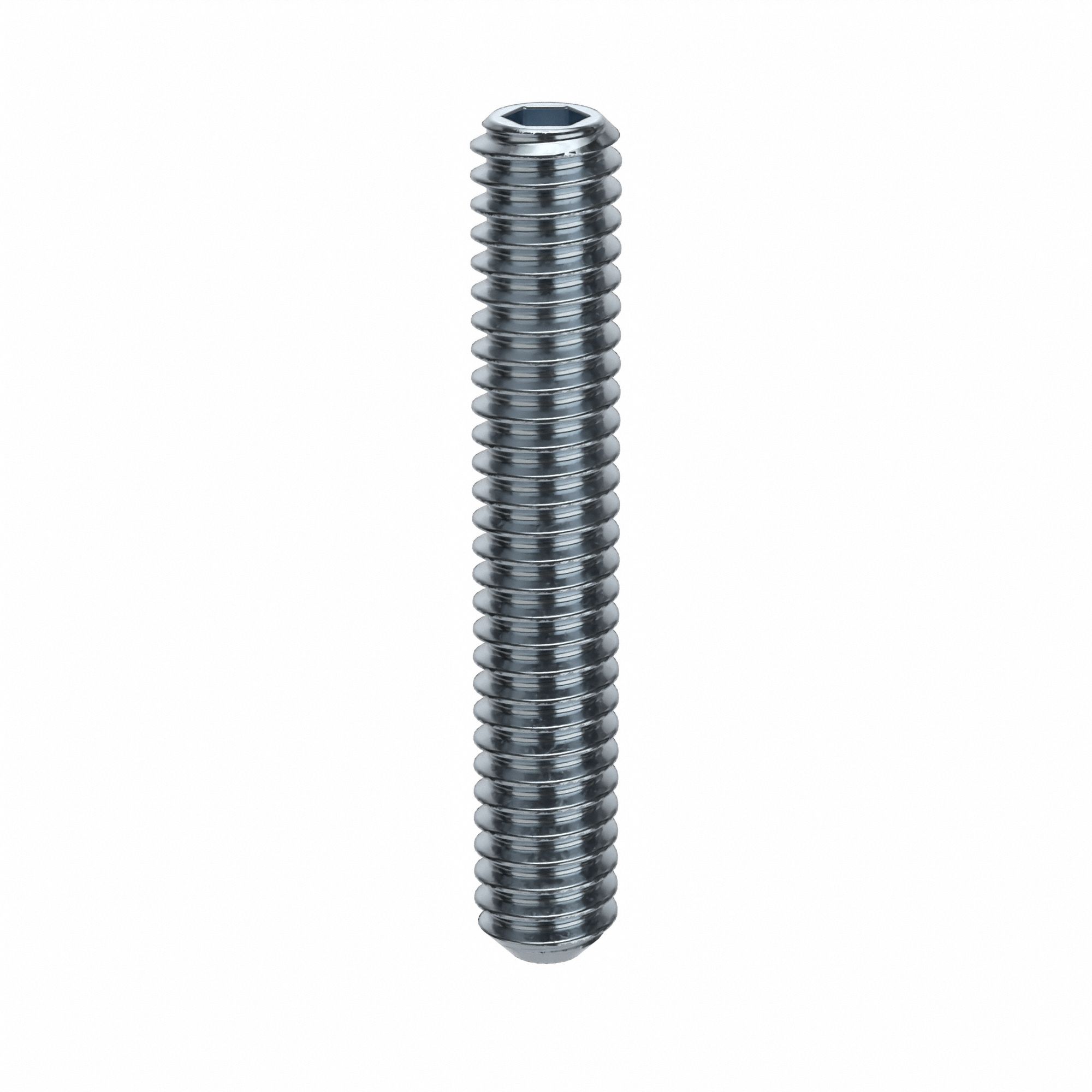Socket Set Screw: 1/4"-20 Thread Size, 1 1/2 in Overall Lg, Flat pt, Alloy Steel, Socket, 100 PK