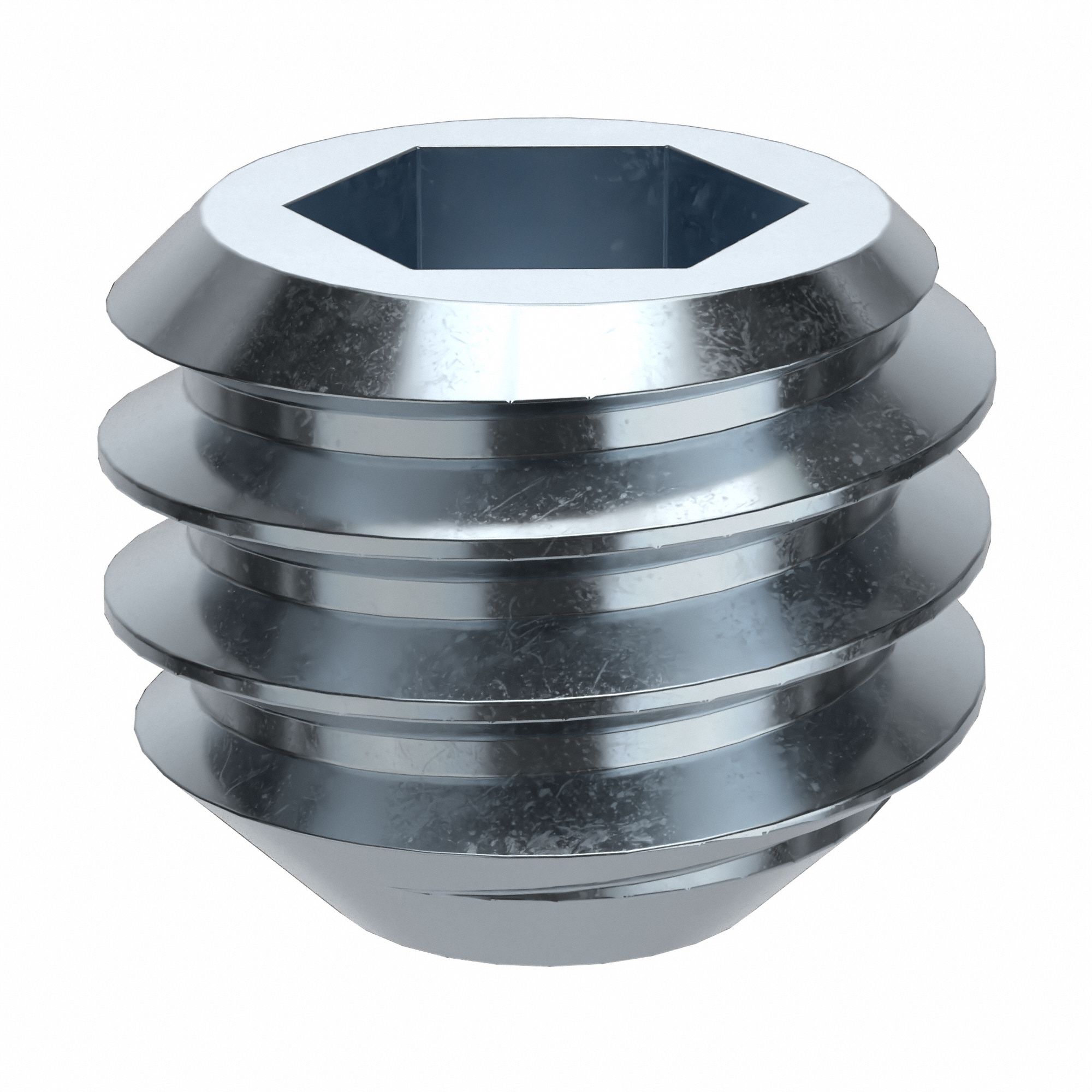 Socket Set Screw: 5/16"-18 Thread Size, 1/4 in Overall Lg, Flat pt, Alloy Steel, Zinc Plated, 100 PK