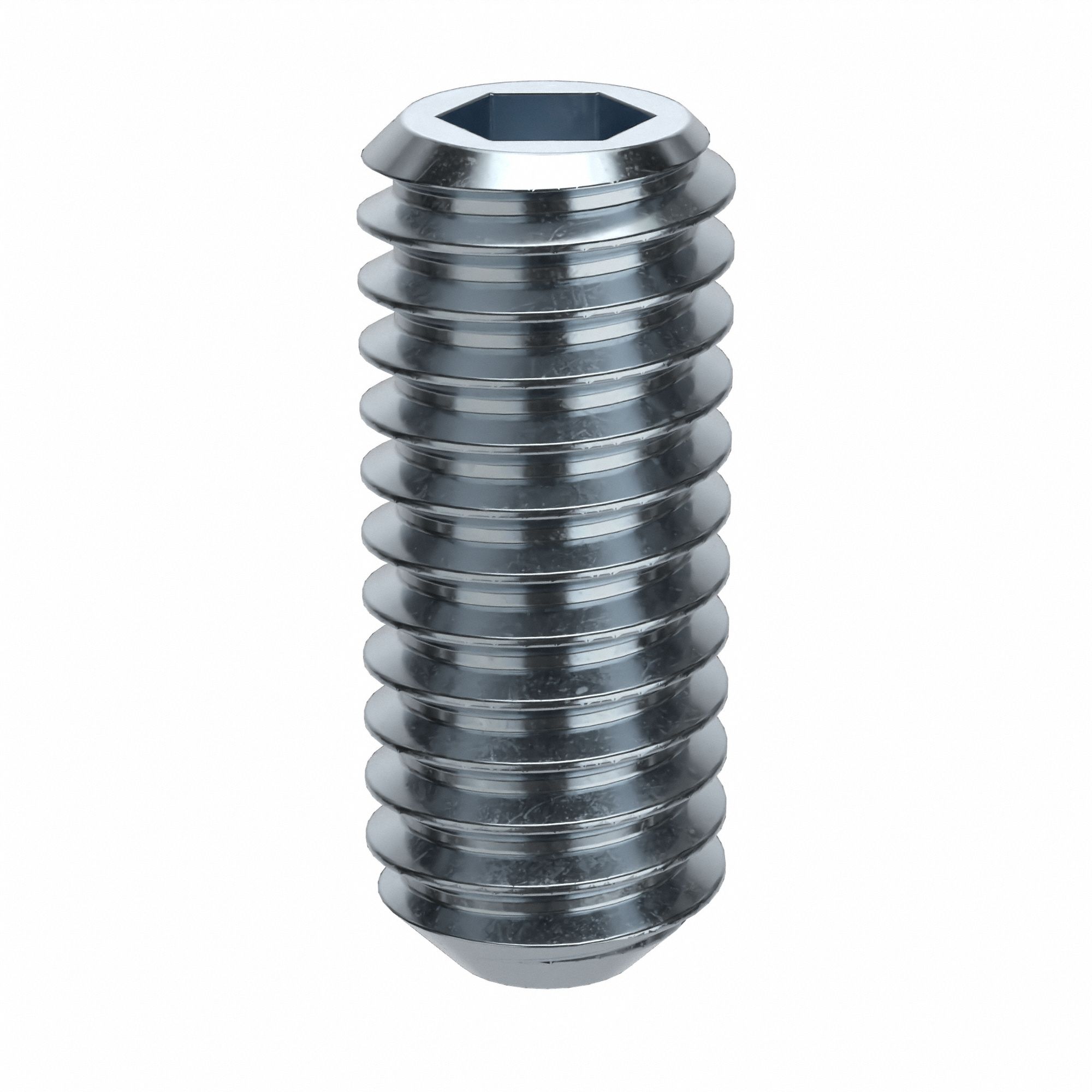 Socket Set Screw: 5/16"-18 Thread Size, 3/4 in Overall Lg, Flat pt, Alloy Steel, Zinc Plated, 100 PK