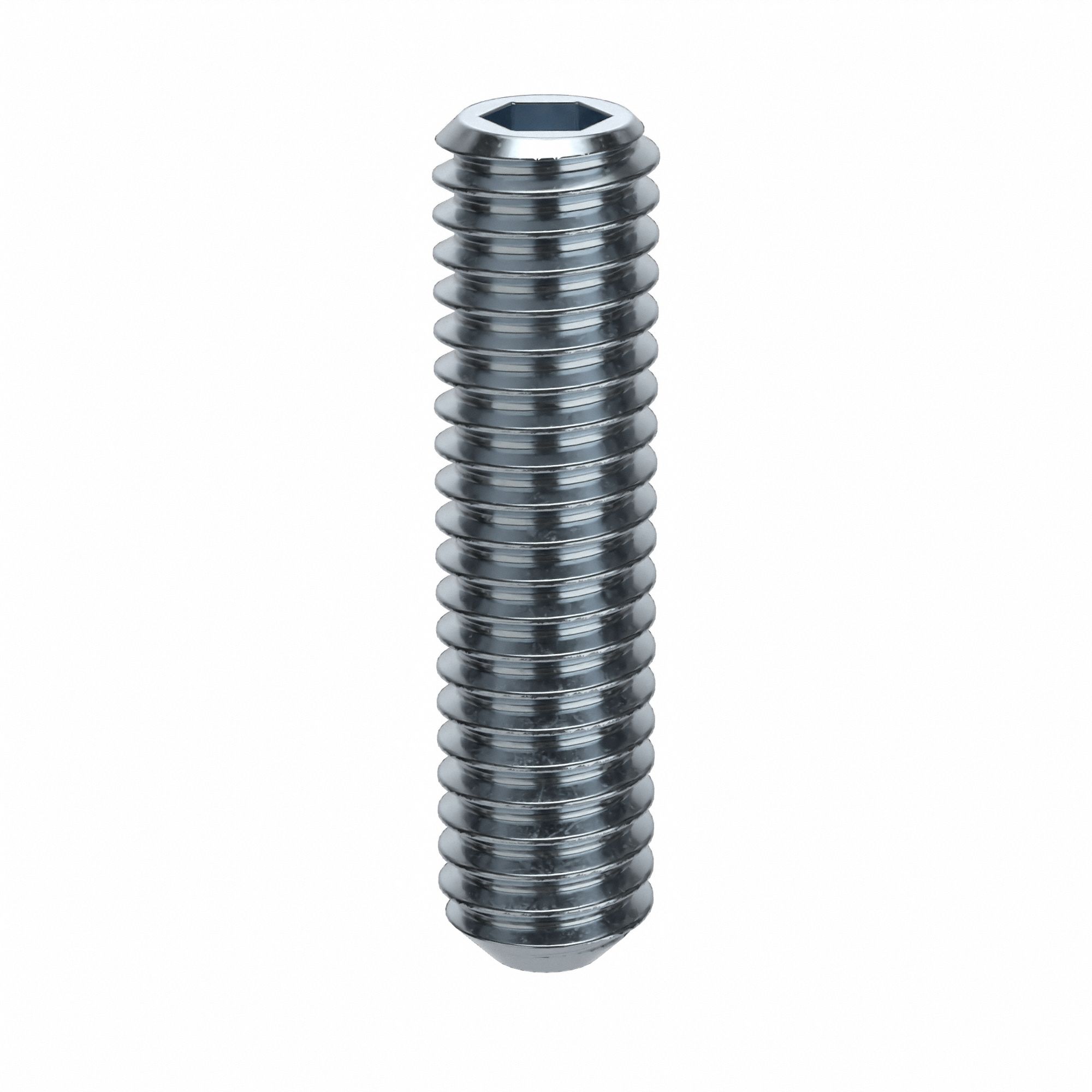 Socket Set Screw: 5/16"-18 Thread Size, 1 1/4 in Overall Lg, Flat pt, Alloy Steel, Socket, 100 PK